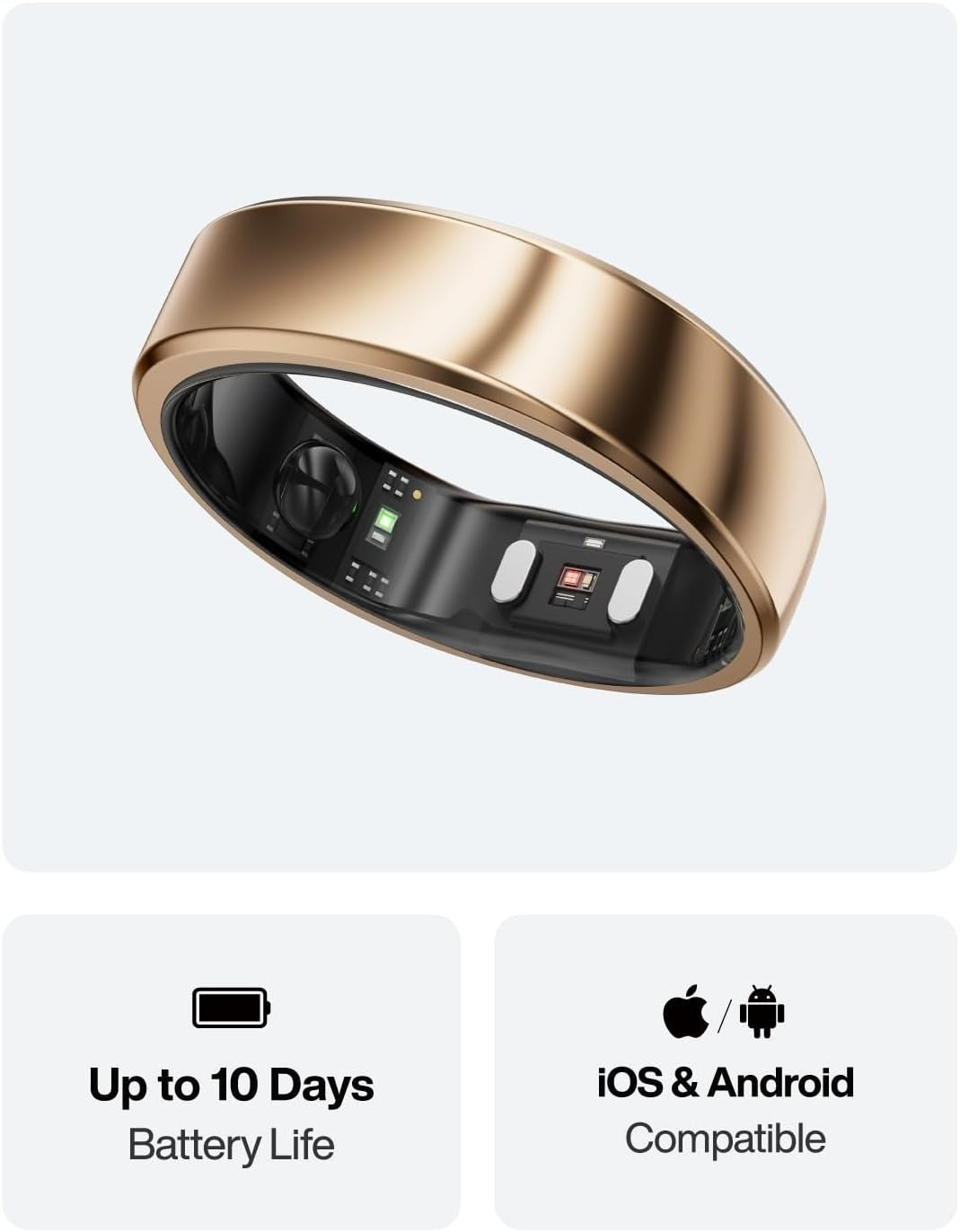 RingConn Gen 2 Air Smart Ring, Size 7 Dune Gold