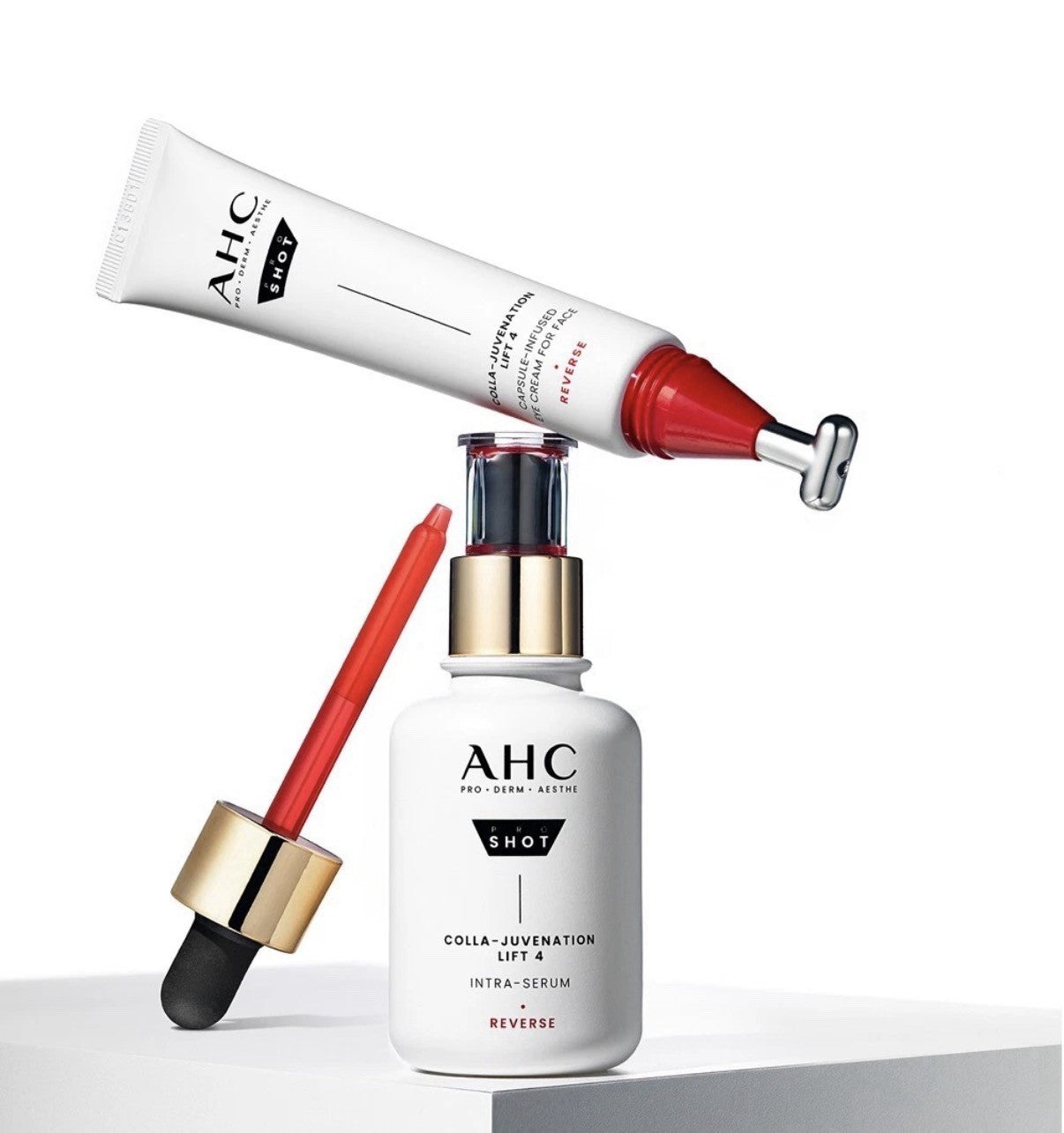 NEW AHC PRO SHOT COLLA - JUVENATION INTRA SERUM AND + EYE CREAM (1.35 OZ + 1 OZ)
