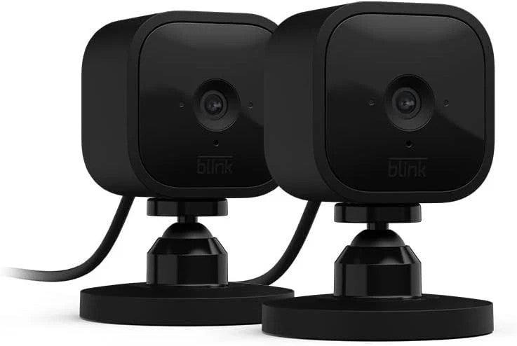 Blink Mini 2 Pack 1080p WiFi Security Camera Motion Detect Night Vision - Black