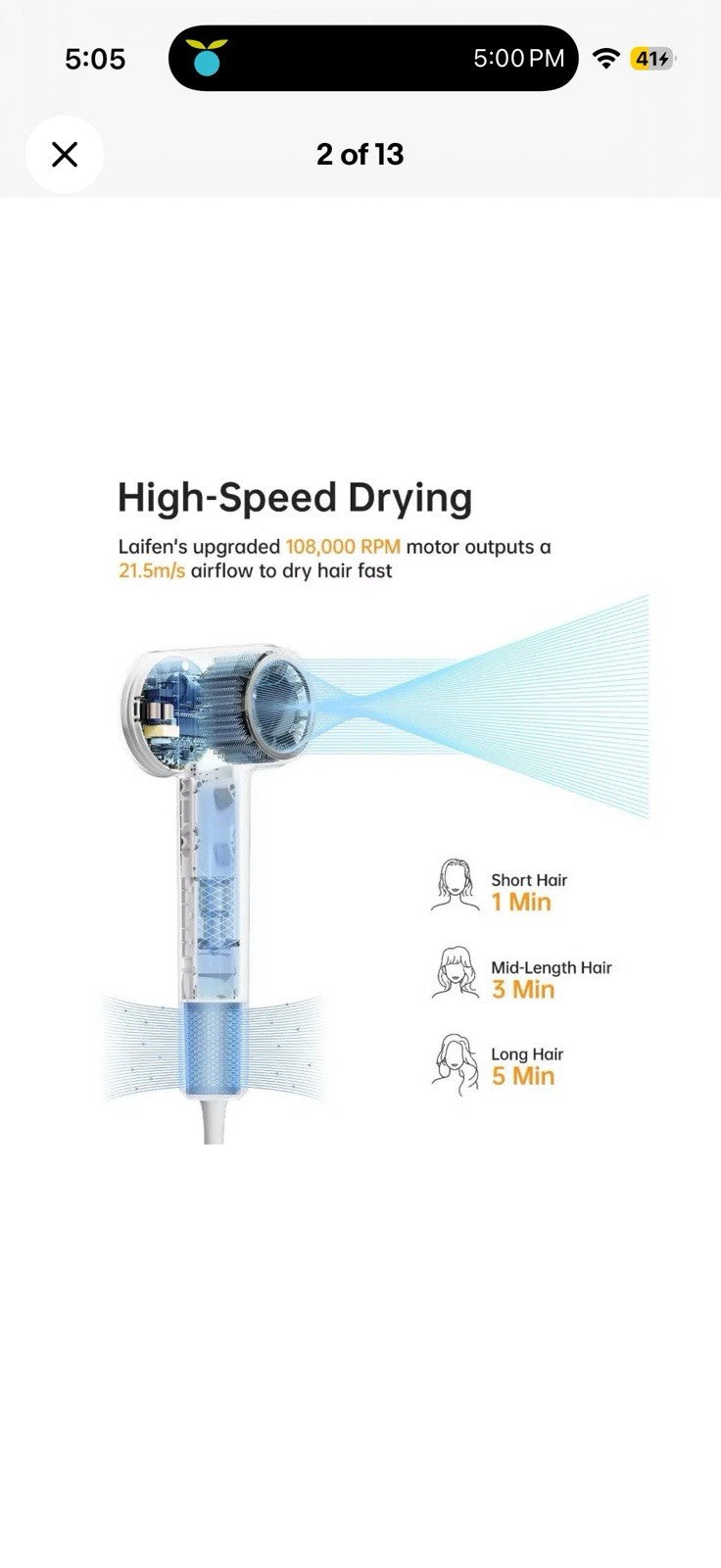 Laifen SE2 Hair Dryer - White