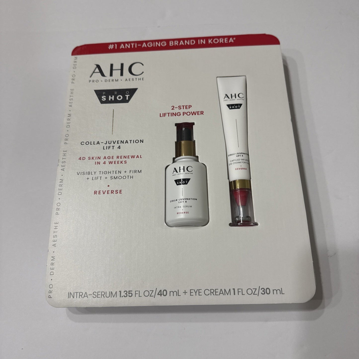 NEW AHC PRO SHOT COLLA - JUVENATION INTRA SERUM AND + EYE CREAM (1.35 OZ + 1 OZ)