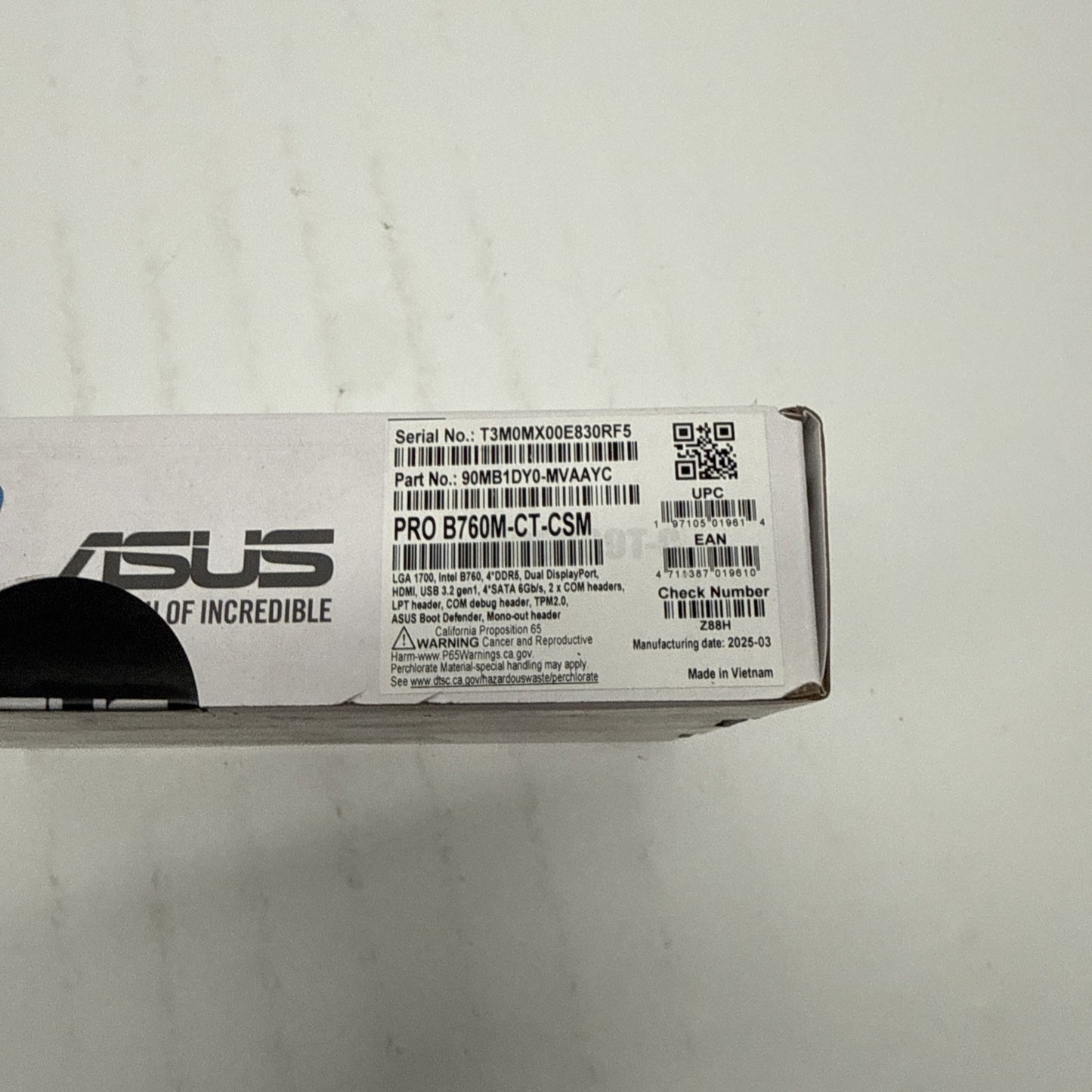Asus Business Pro B760M-CT-CSM Motherboard LGA 1700 