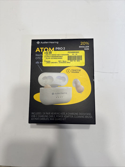 Audien ATOM PRO 2 Wireless Rechargeable OTC Hearing Aids