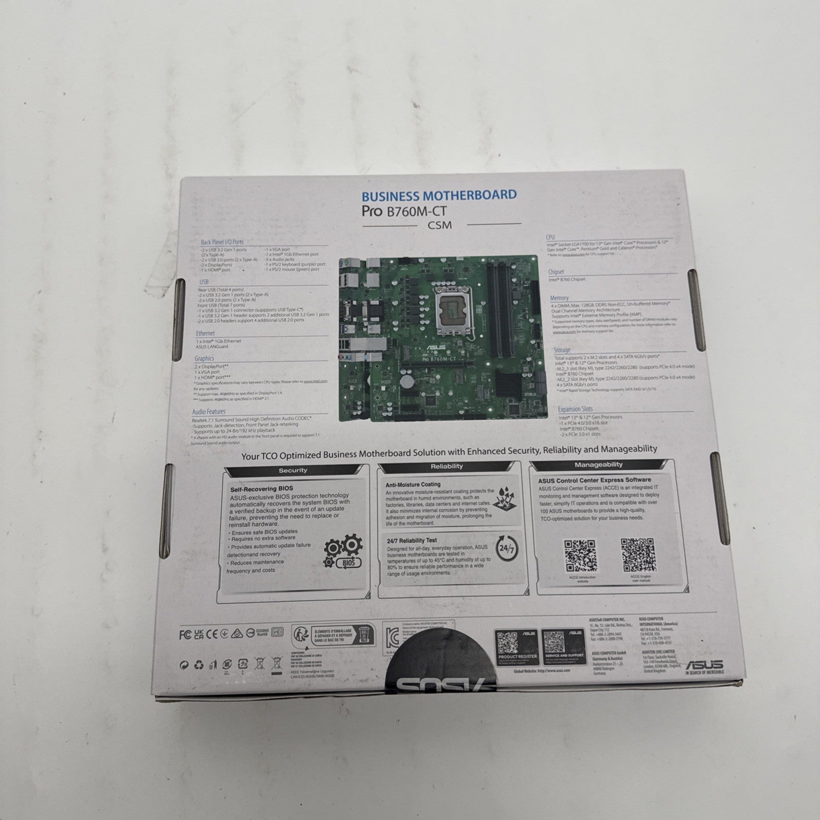 Asus Business Pro B760M-CT-CSM Motherboard LGA 1700 