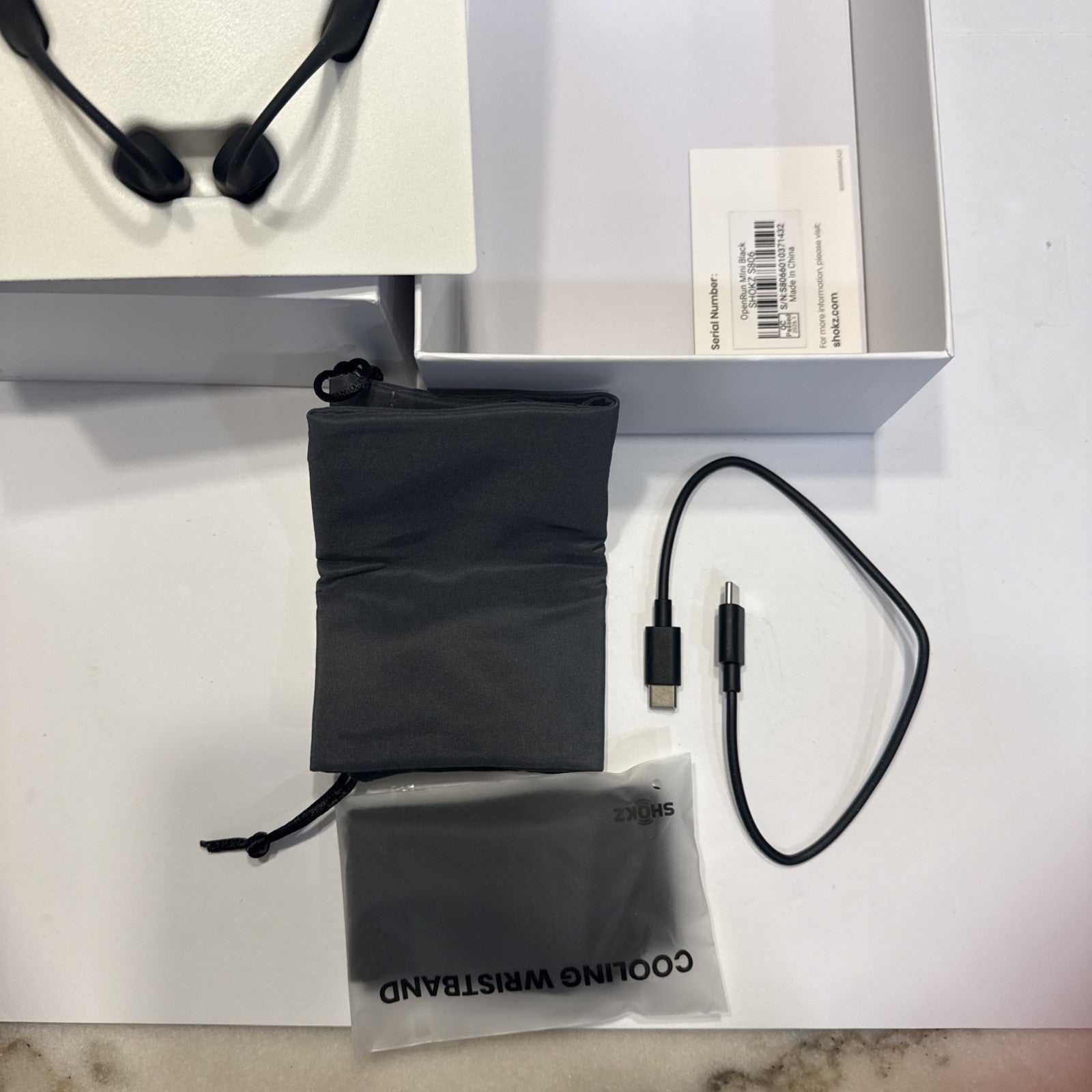 Shokz OpenRun Mini Wireless Bluetooth Bone-Conduction Sport Headphones Black