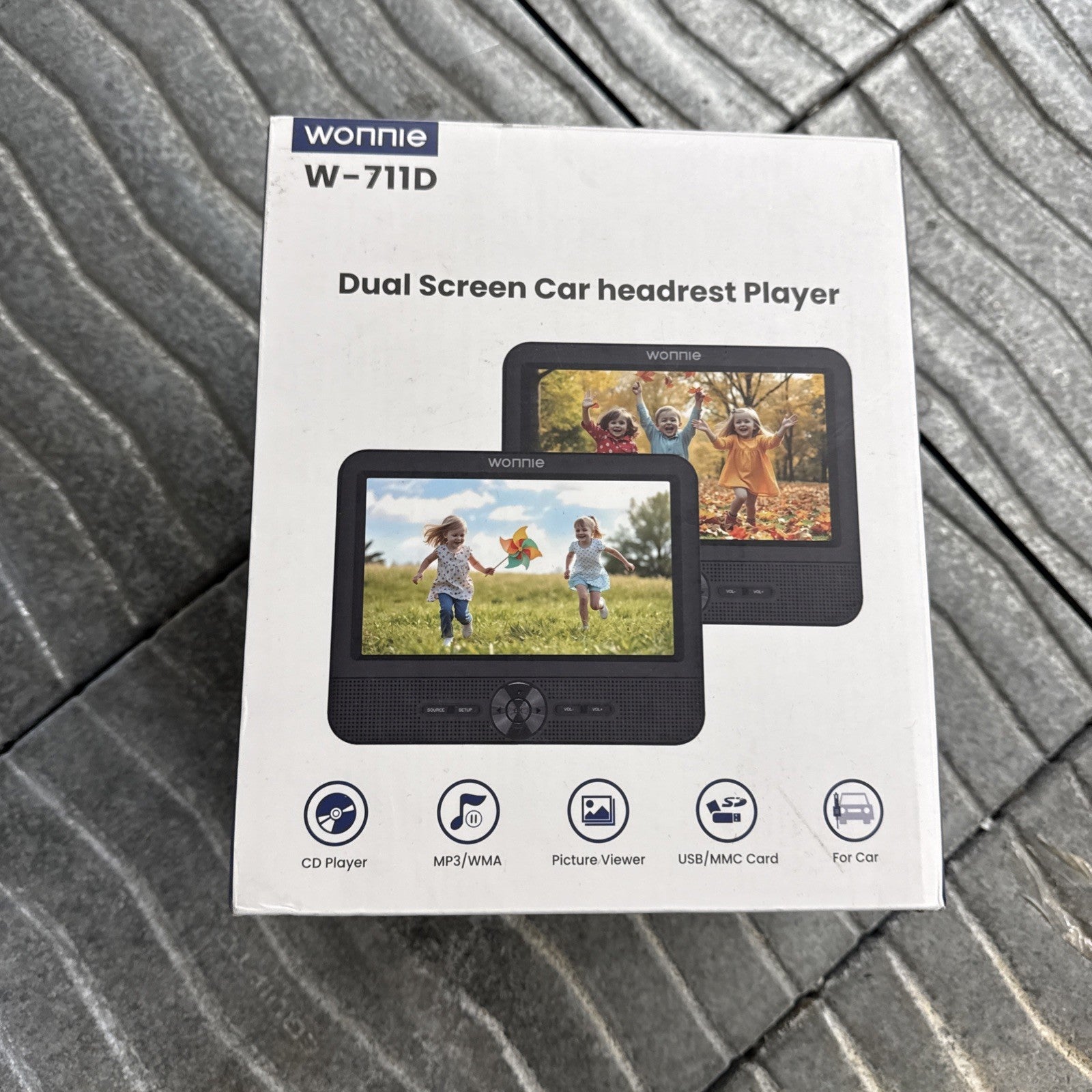 WONNIE 7.5 Inch Car DVD Player, Portable DVD Player for Car Play The Same or Two