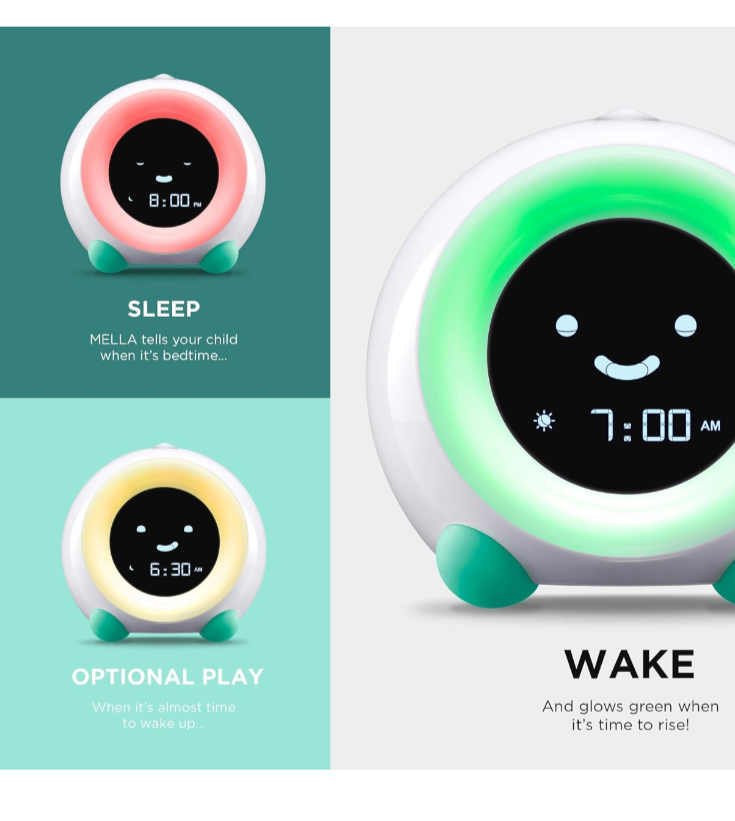 Mella: Alarm Clock, Ready to Rise Children's Sleep Trainer, Night Light, White