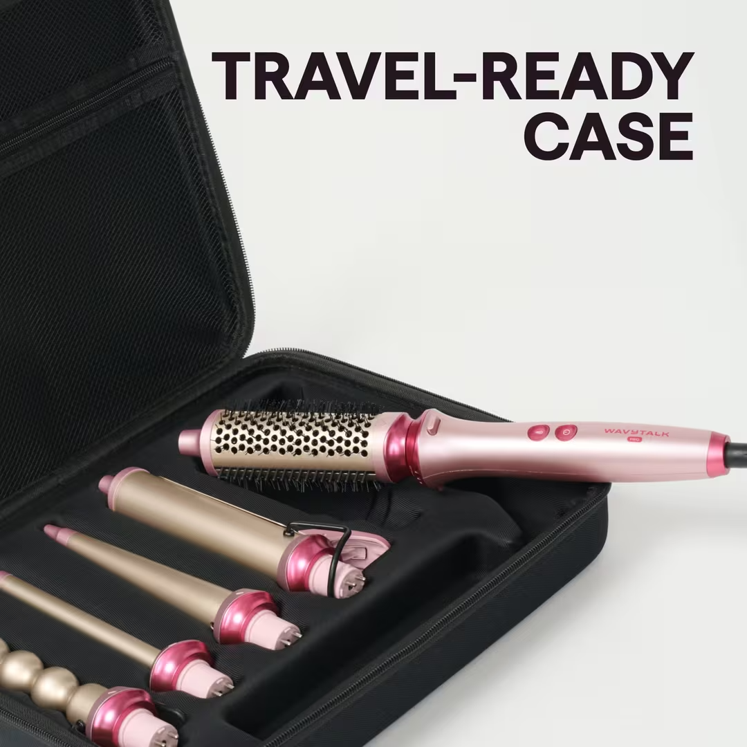 Wavytalk Heatwave Pro 5-in-1 Curling Wand Set, Includes Thermal Brush and 4