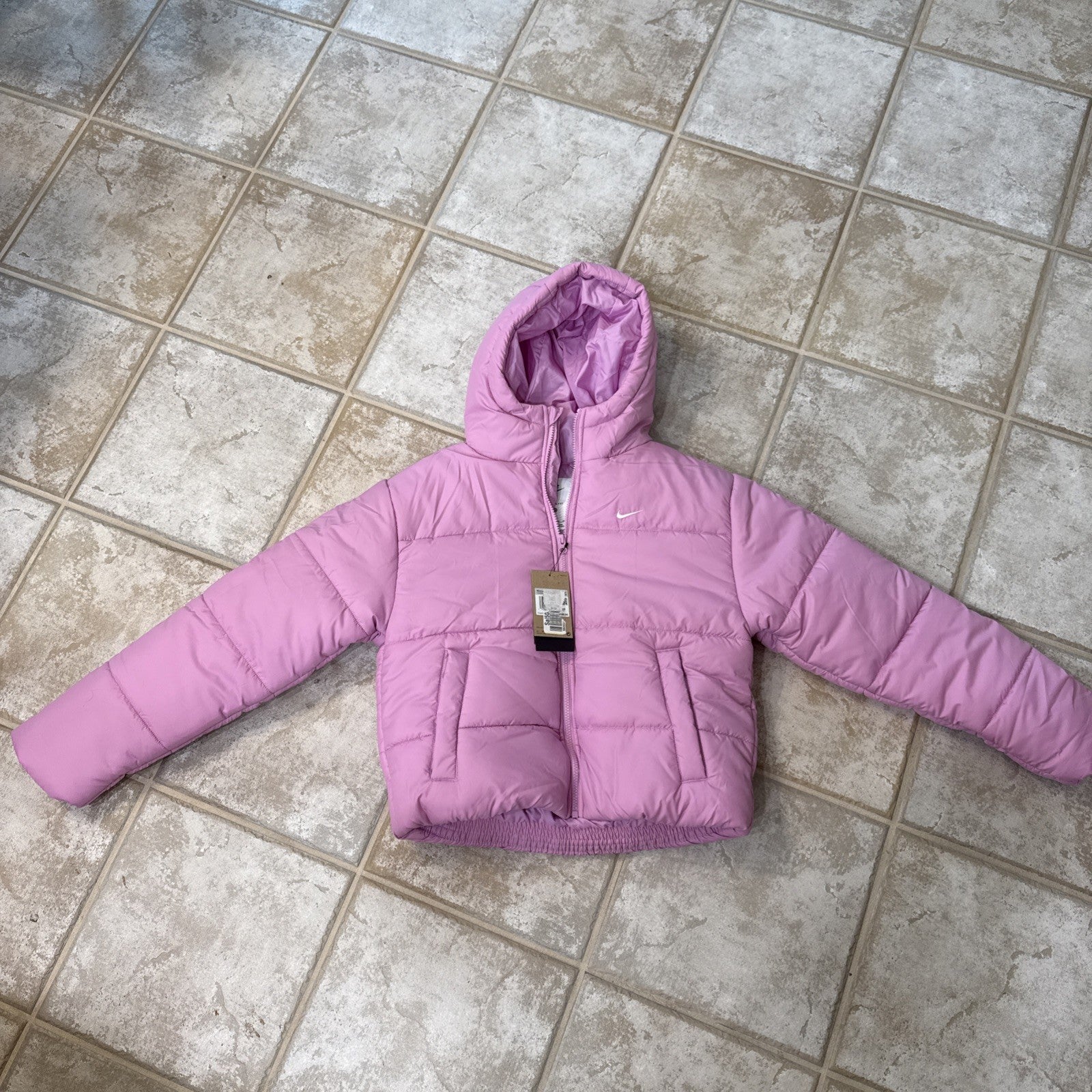 Nike Sportswear Classic Puffer Womens XS Therma-FIT Hooded Jacket FZ5899 Crop