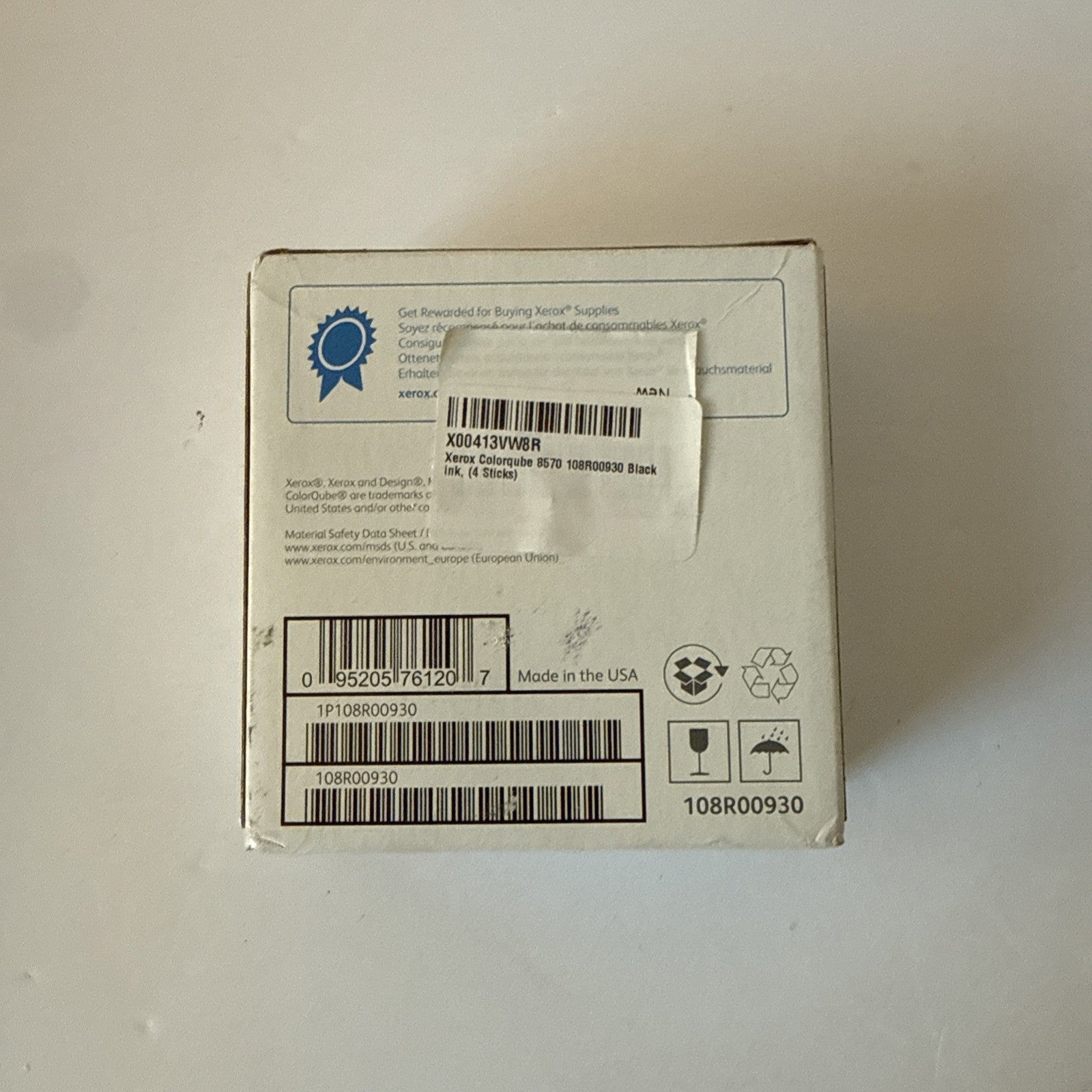 Genuine Xerox Cartridge-Free ColorQube 108R00930 Black Ink Pack for 8570 8580