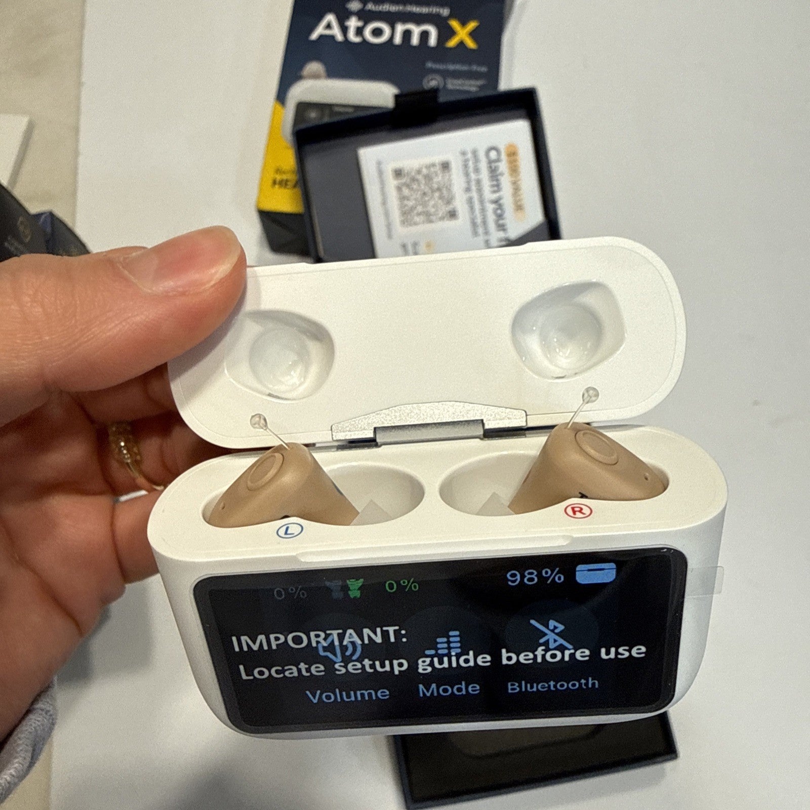 Audien Hearing  ATOM X -Rechargeable OTC Hearing Aids  BLUETOOTH
