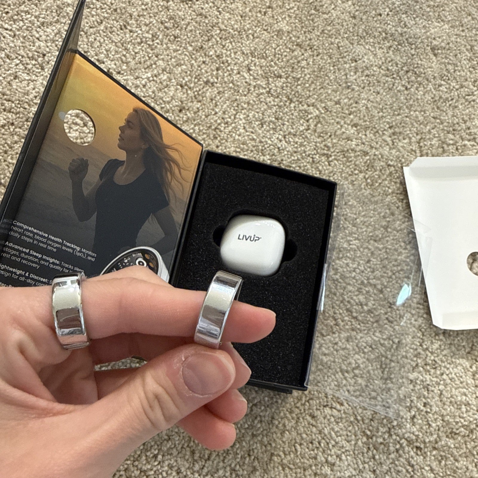 Livup Smart Ring Health Tracker Silver Size 8 Sleep Steps Heart Rate Oxygen New