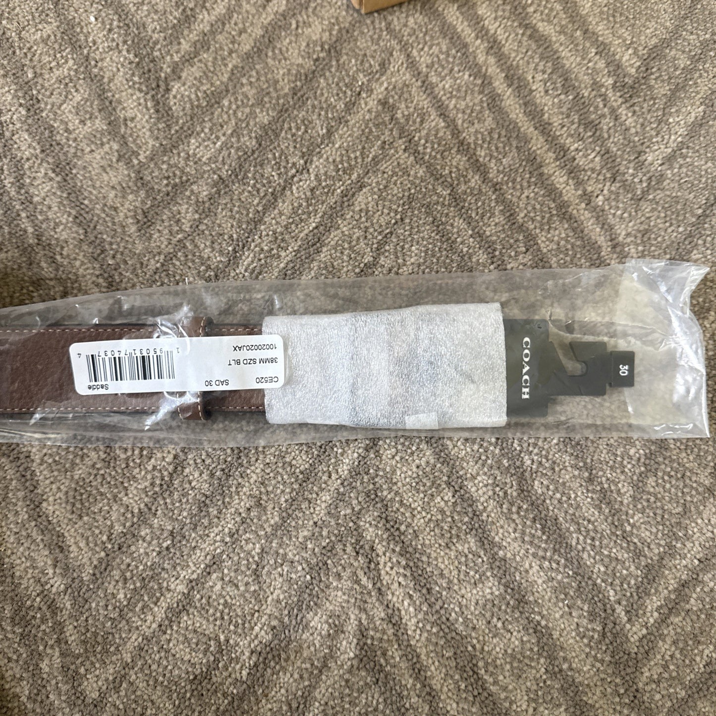 Coach Harness Buckle Belt Saddle Size 30 New Sealed