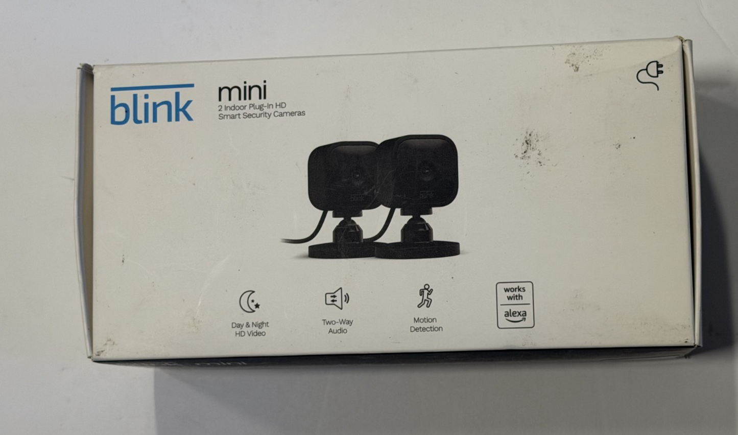 Blink Mini 2 Pack 1080p WiFi Security Camera Motion Detect Night Vision - Black