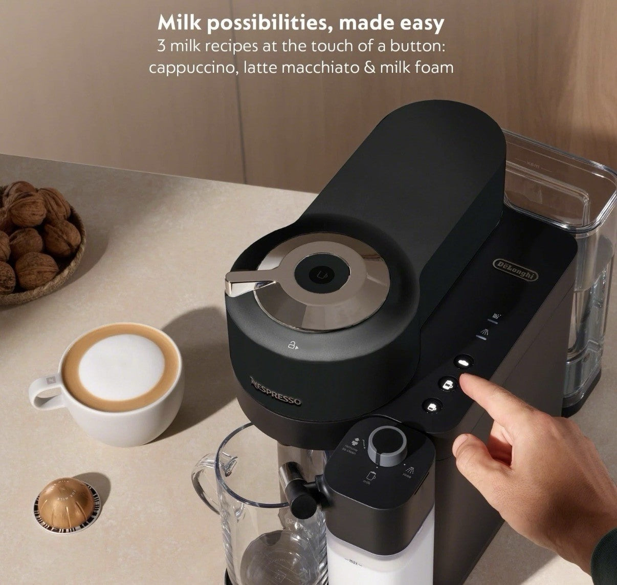 Home Coffee Lover Espresso Machine - Nespresso Vertuo Lattissima Black ENV300B