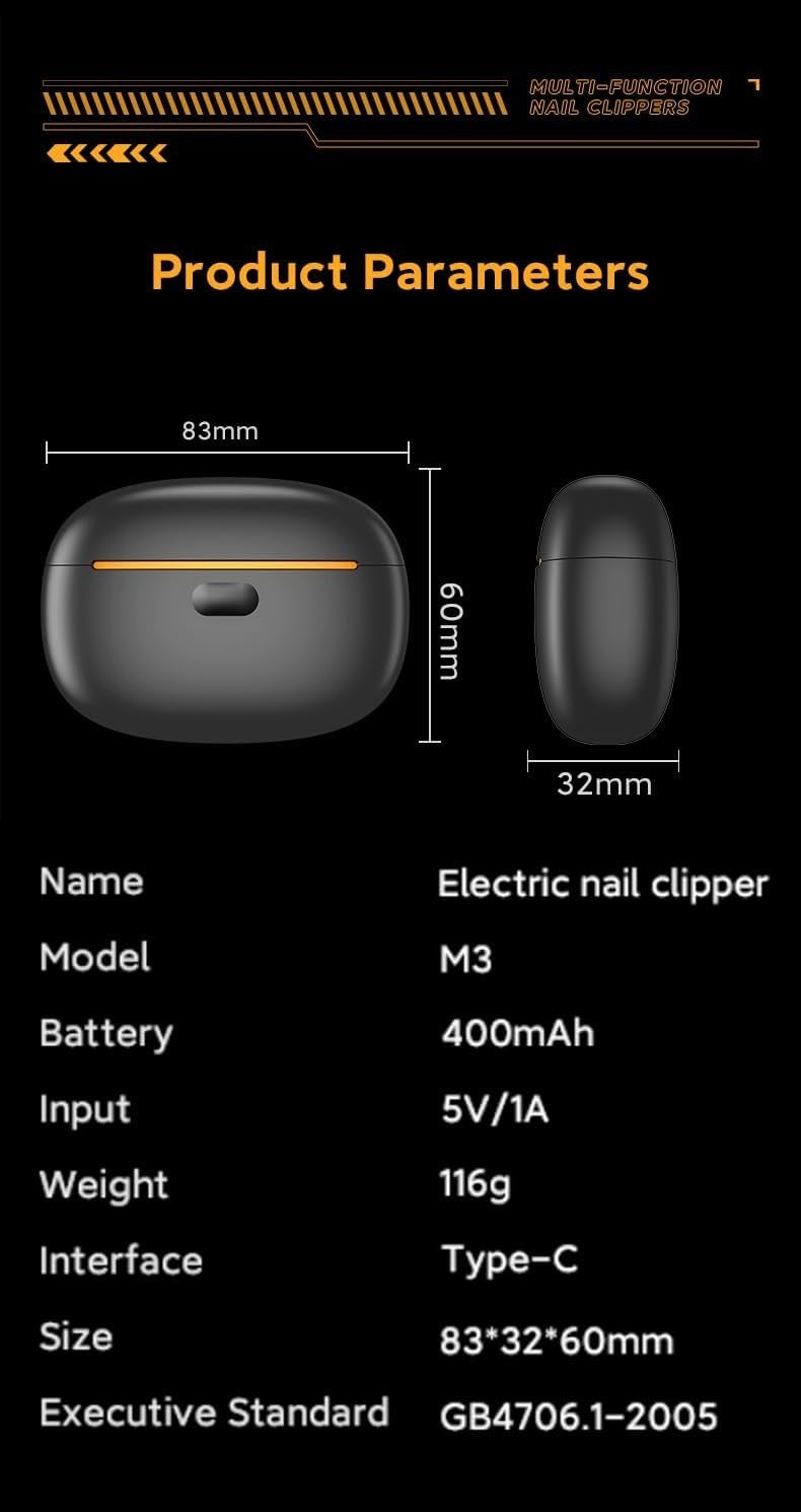 M3 Electric Nail Clipper Compact Portable New in Box