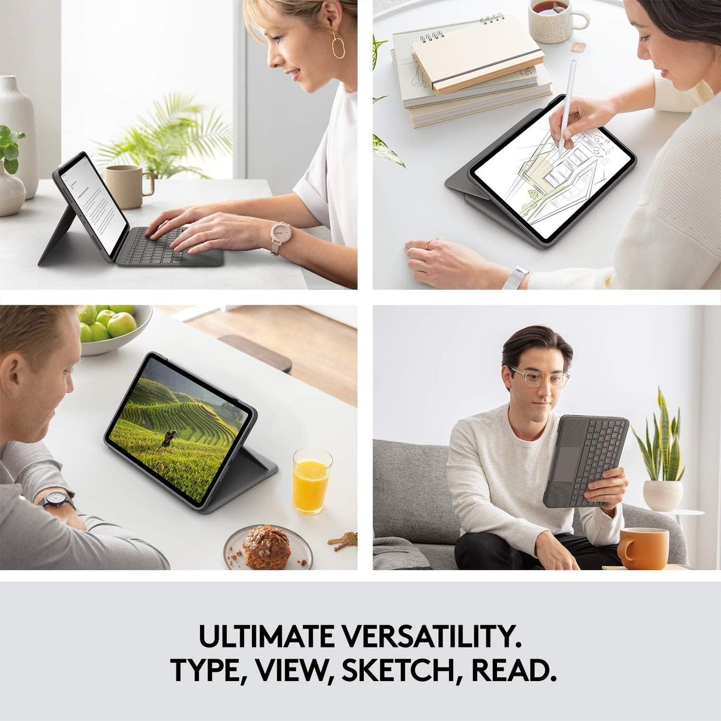 Logitech Folio Touch Keyboard Case For Apple iPad Air 4th 5th Gen 4 5 Graphite