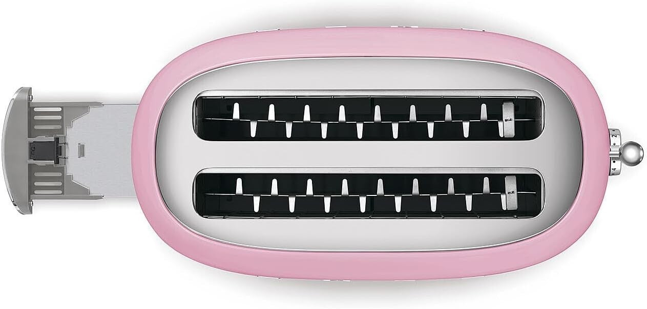 SMEG - TSF02 4-Slice Long Wide-Slot Toaster - PINK (open box)