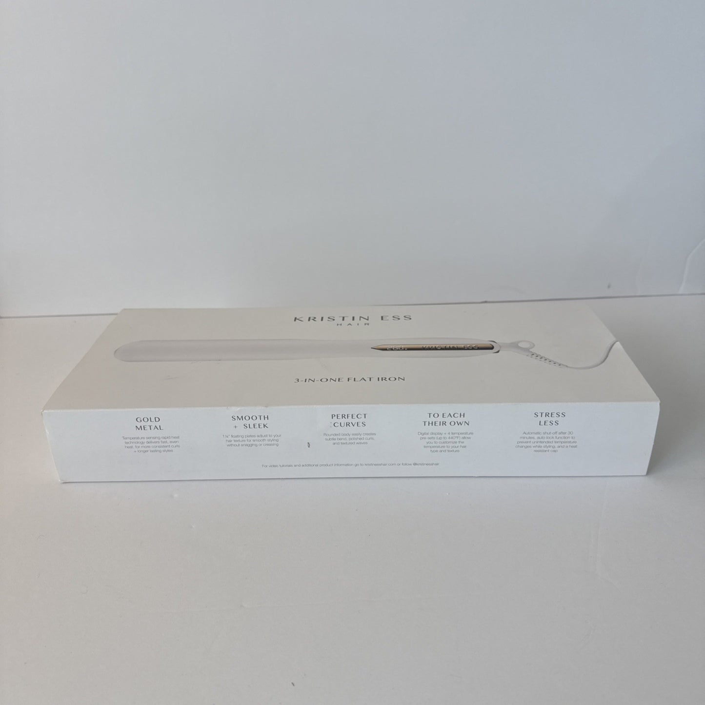 Kristin Ess Titanium Flat Iron Hair Straightener and Curler - Dual Voltage