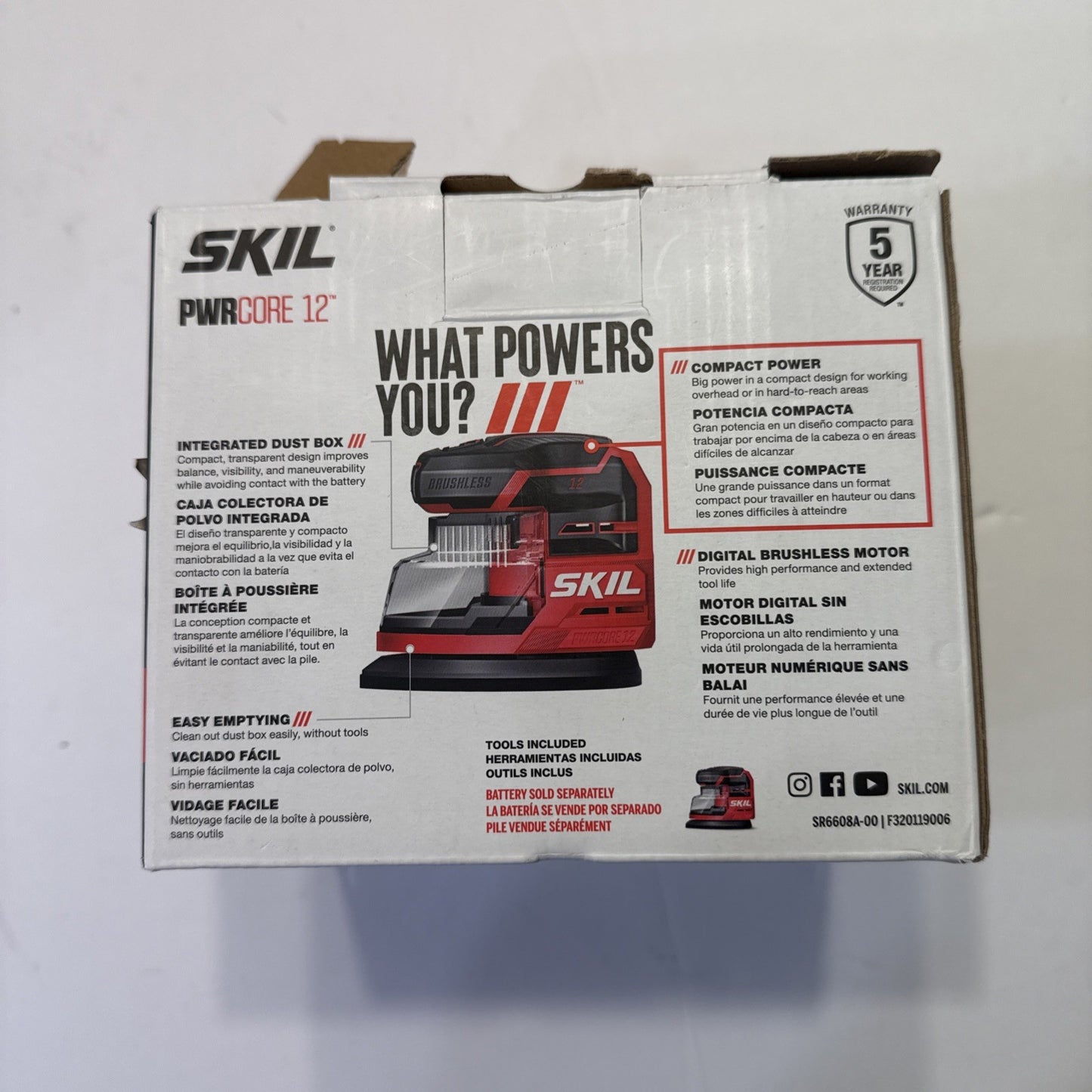 NEW SKIL PWR CORE 12 Brushless 12V Compact Detail Sander - Tool Only SR6608A-00