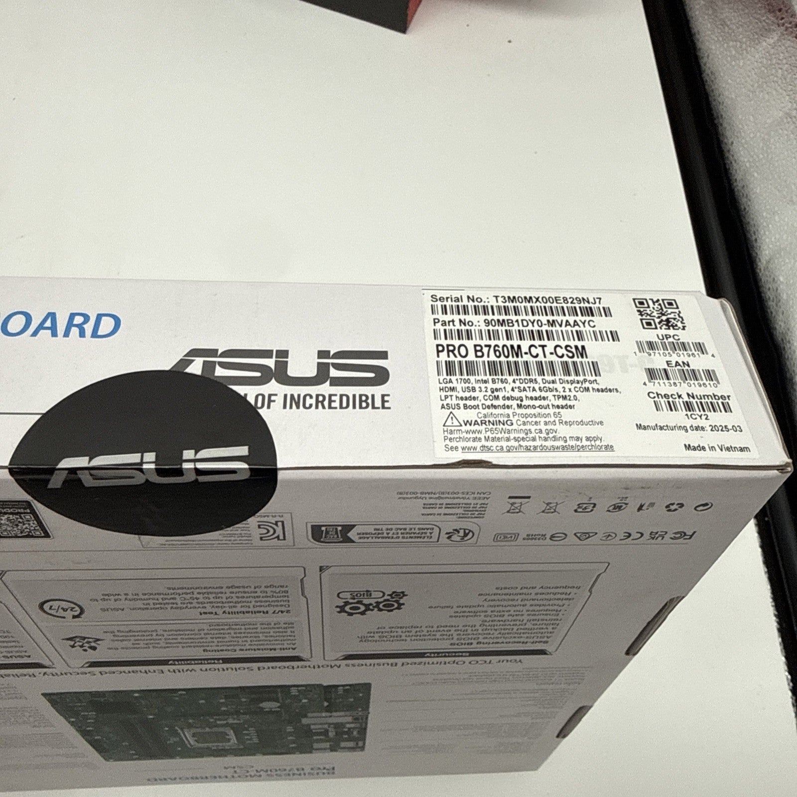 Asus Business Pro B760M-CT-CSM Motherboard LGA 1700 