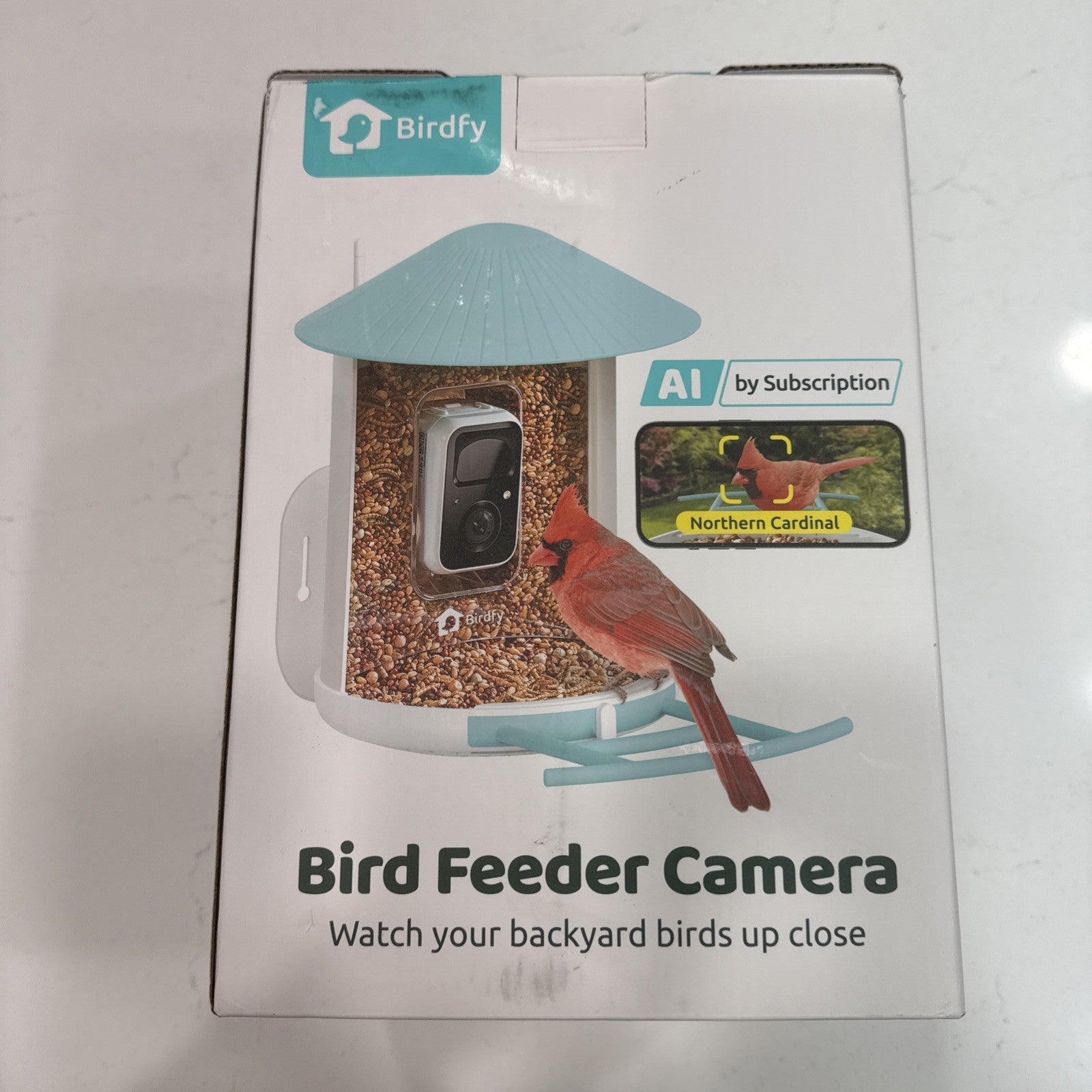 Birdfy Feeder Smart Bird feeder  With 1080P Camera New Blue