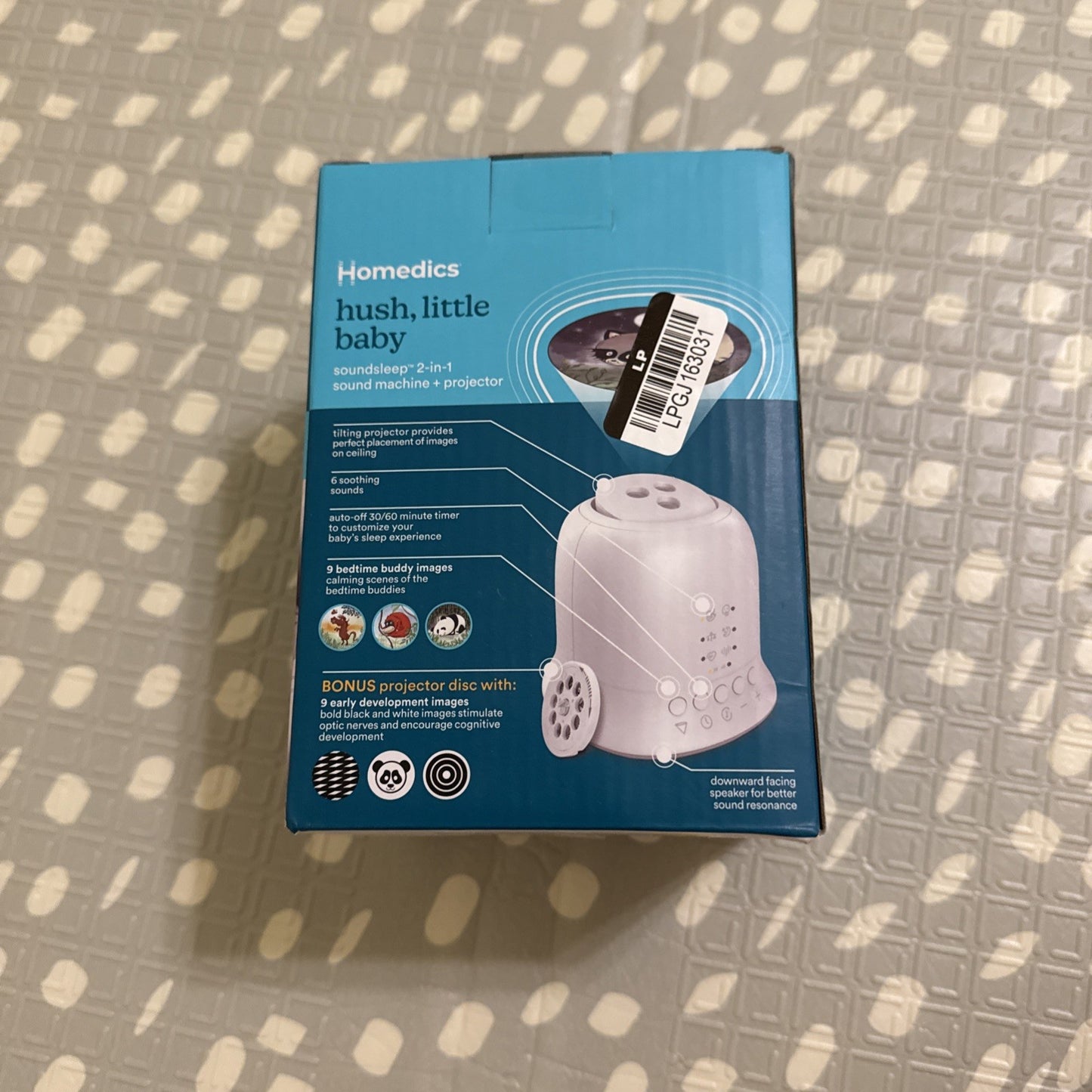 NEW - HUSH, LITTLE BABY By Homedics Soundsleep 2-in-1 Sound Machine + Projector.