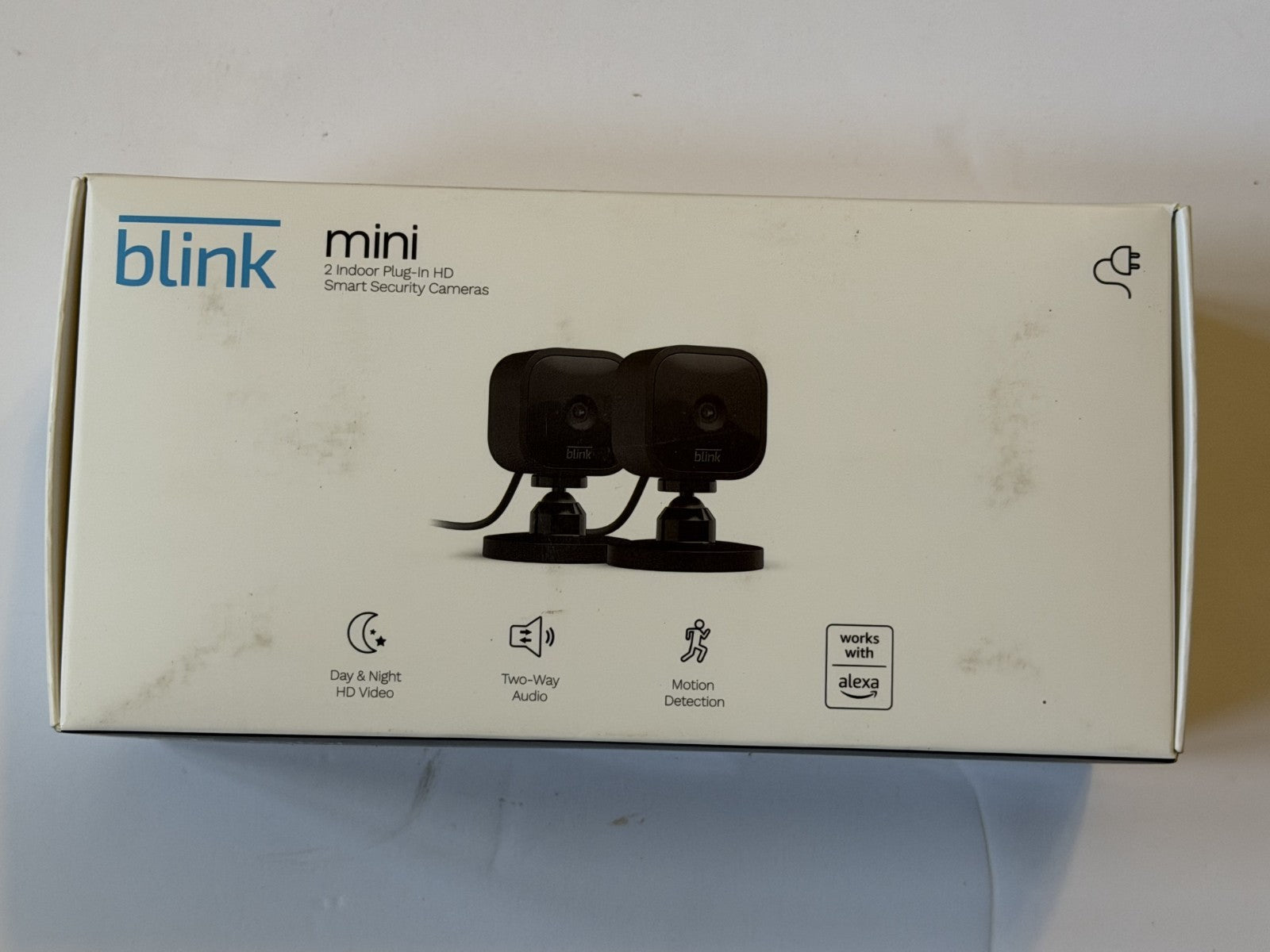 Blink Mini 2 Pack 1080p WiFi Security Camera Motion Detect Night Vision - Black