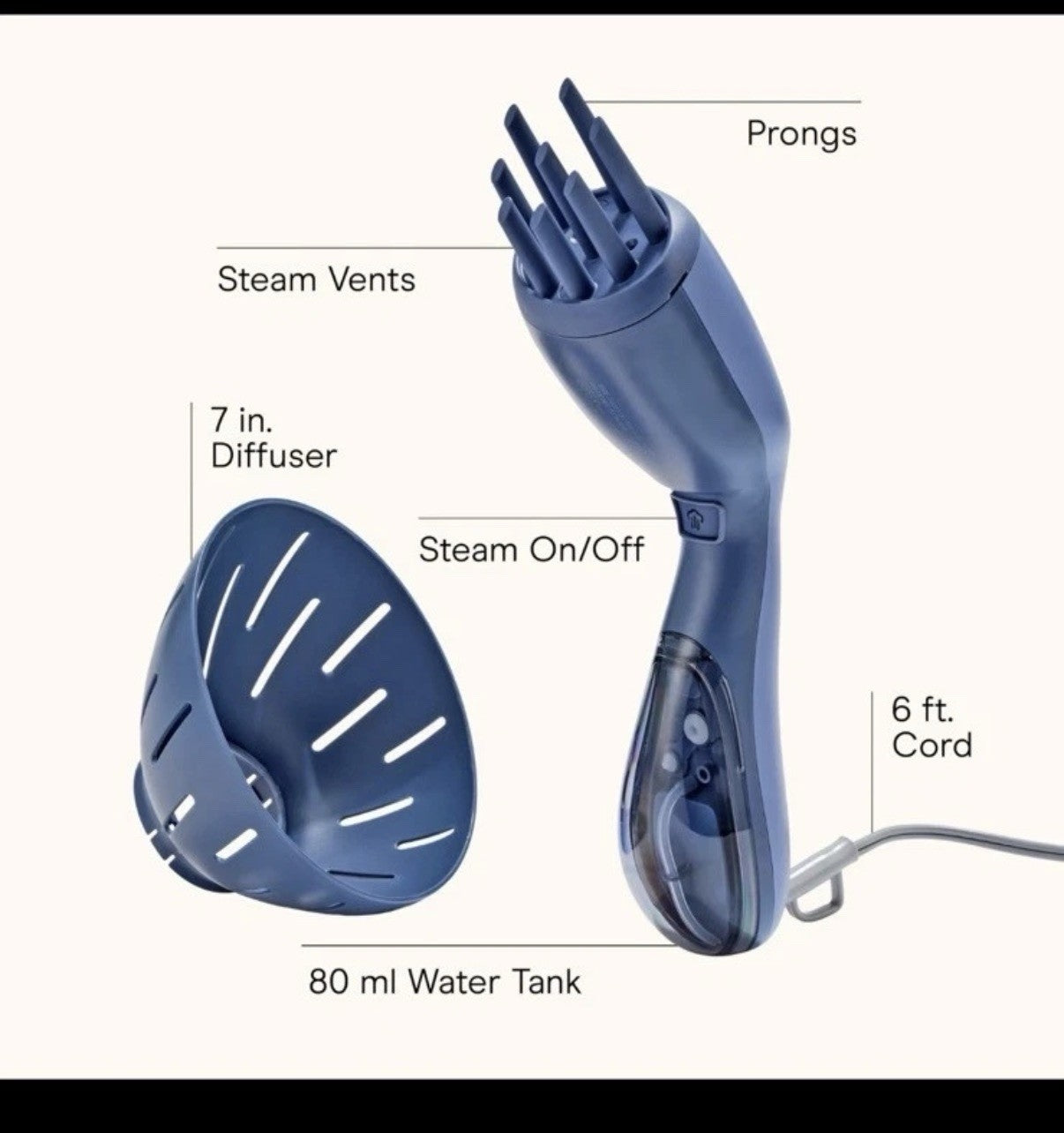 Portable Steam Therapy Hair Steamer Blue Infiniti PRO by CONAIR Styling Tool