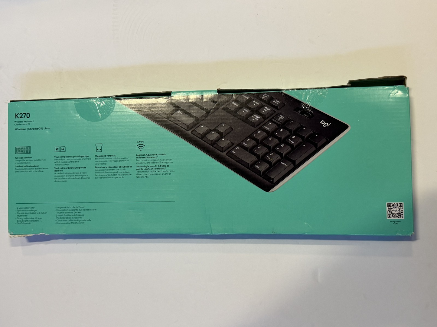Logitech K270 Full-size Wireless Keyboard PC Includes Unifying Receiver NEW