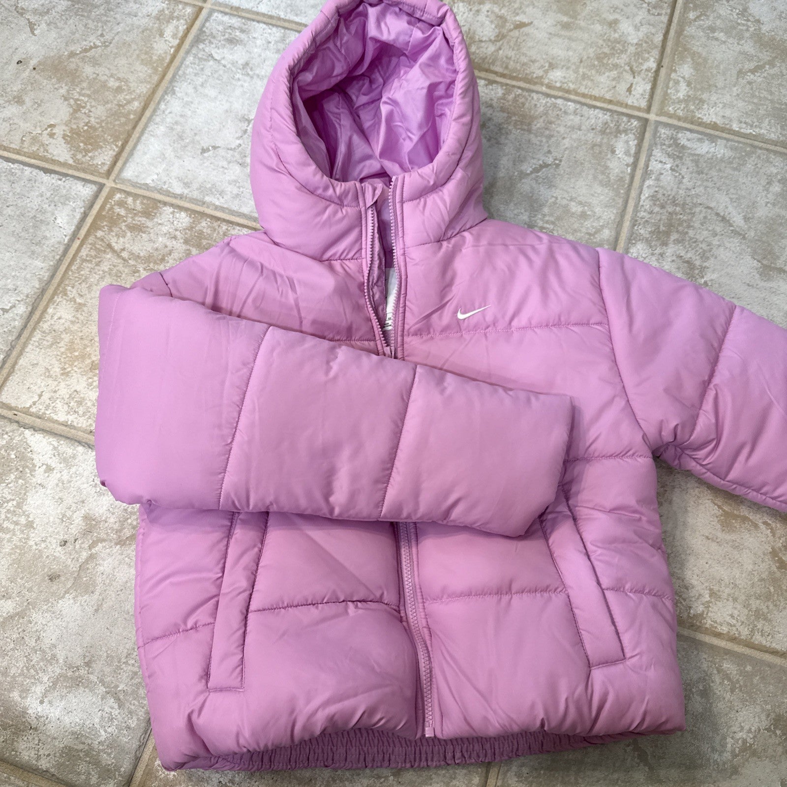 Nike Sportswear Classic Puffer Womens XS Therma-FIT Hooded Jacket FZ5899 Crop