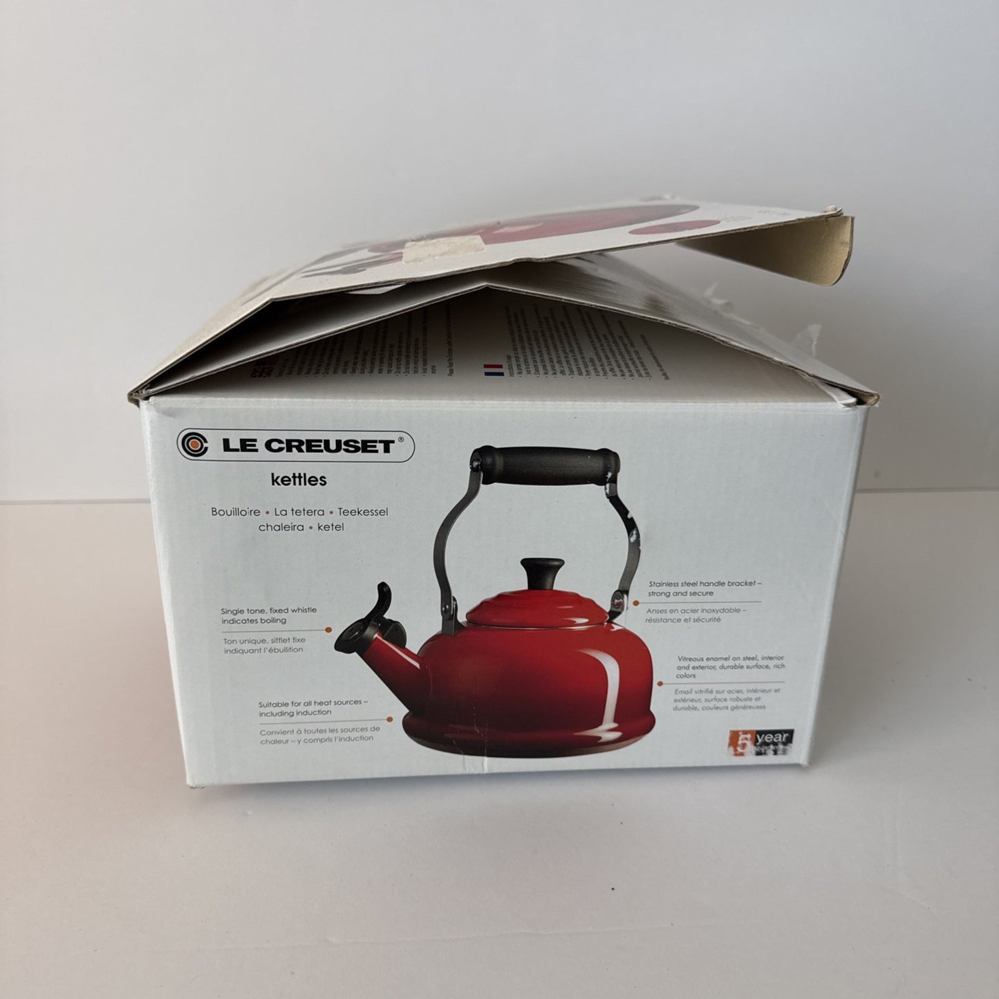 Boil Water Fast - Le Creuset 1.7qt Whistling Tea Kettle Cerise See Pics
