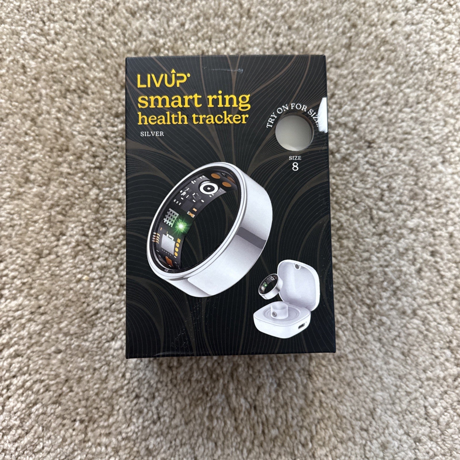 Livup Smart Ring Health Tracker Silver Size 8 Sleep Steps Heart Rate Oxygen New