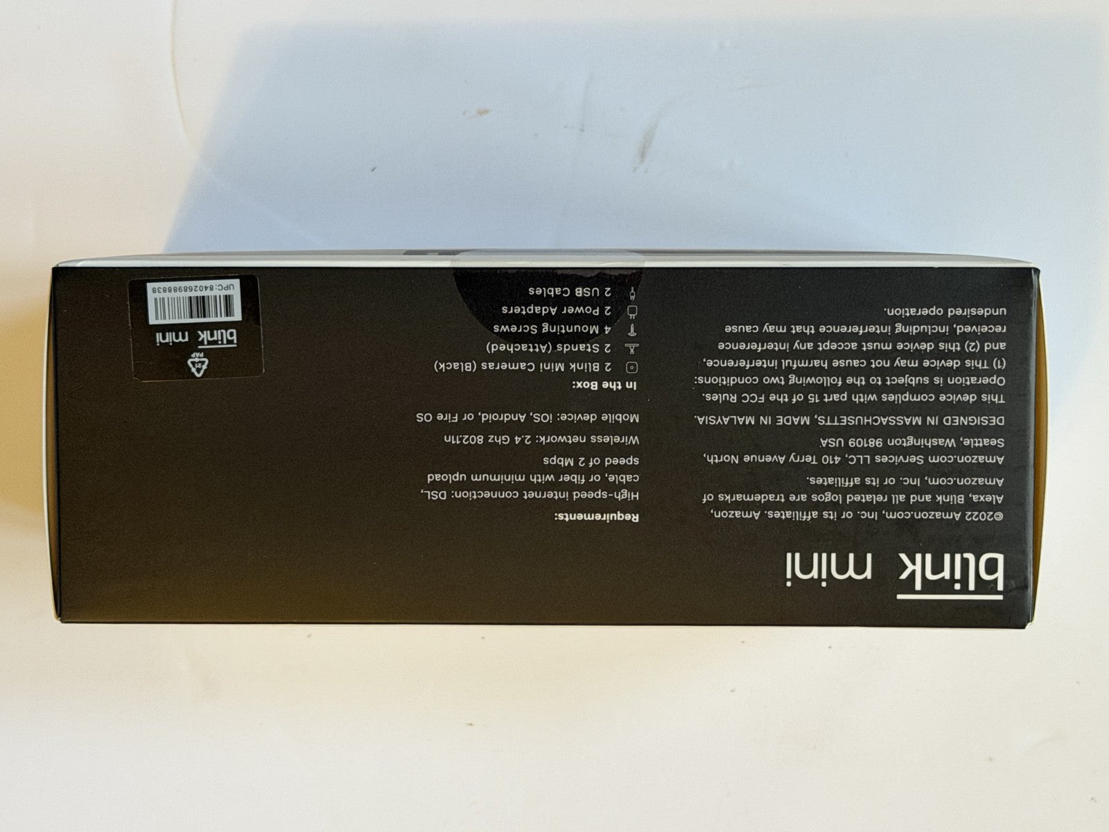 Blink Mini 2 Pack 1080p WiFi Security Camera Motion Detect Night Vision - Black