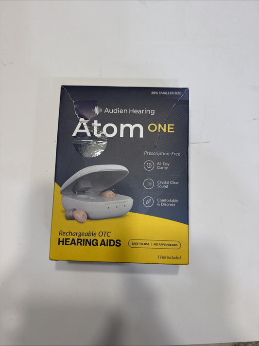 Audien Hearing Atom1 Rechargeable In Ear OTC Hearing Amplifier Accessories Only