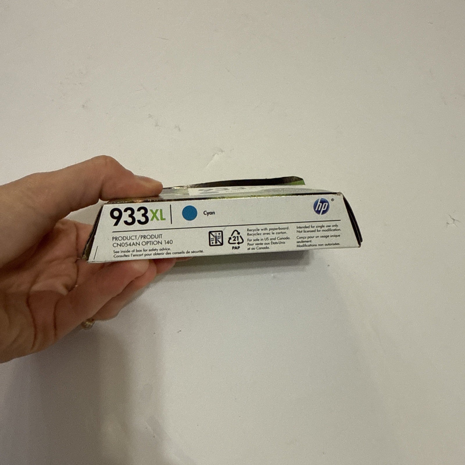 HP 933XL Cyan Ink CN054AN140 Cartridge EXP 01/2022