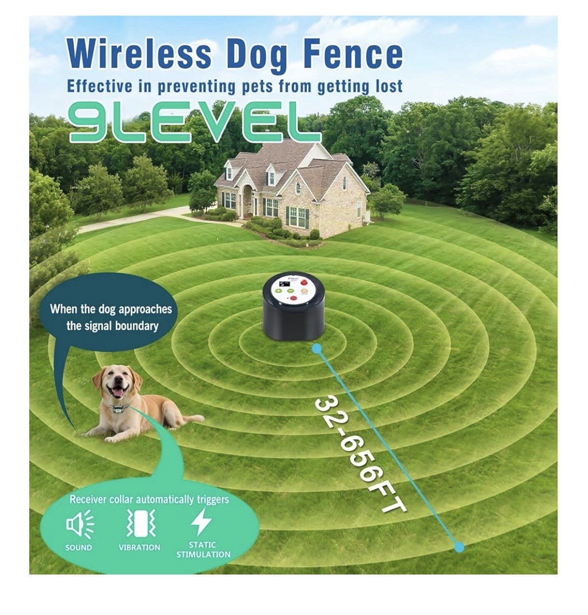 Plkm Wireless Dog Fence 2026 Newest Intelligent Pet Electric Containment System,
