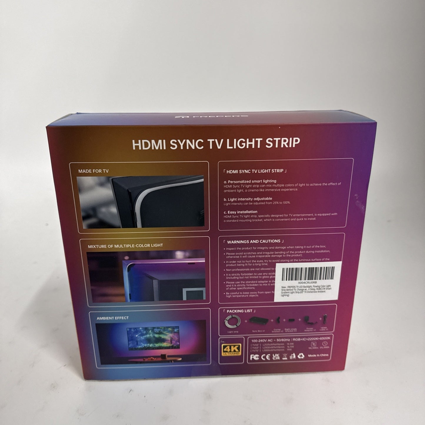 Frepers HDMI Sync TV Sound Multicolor Light Strip 65”
