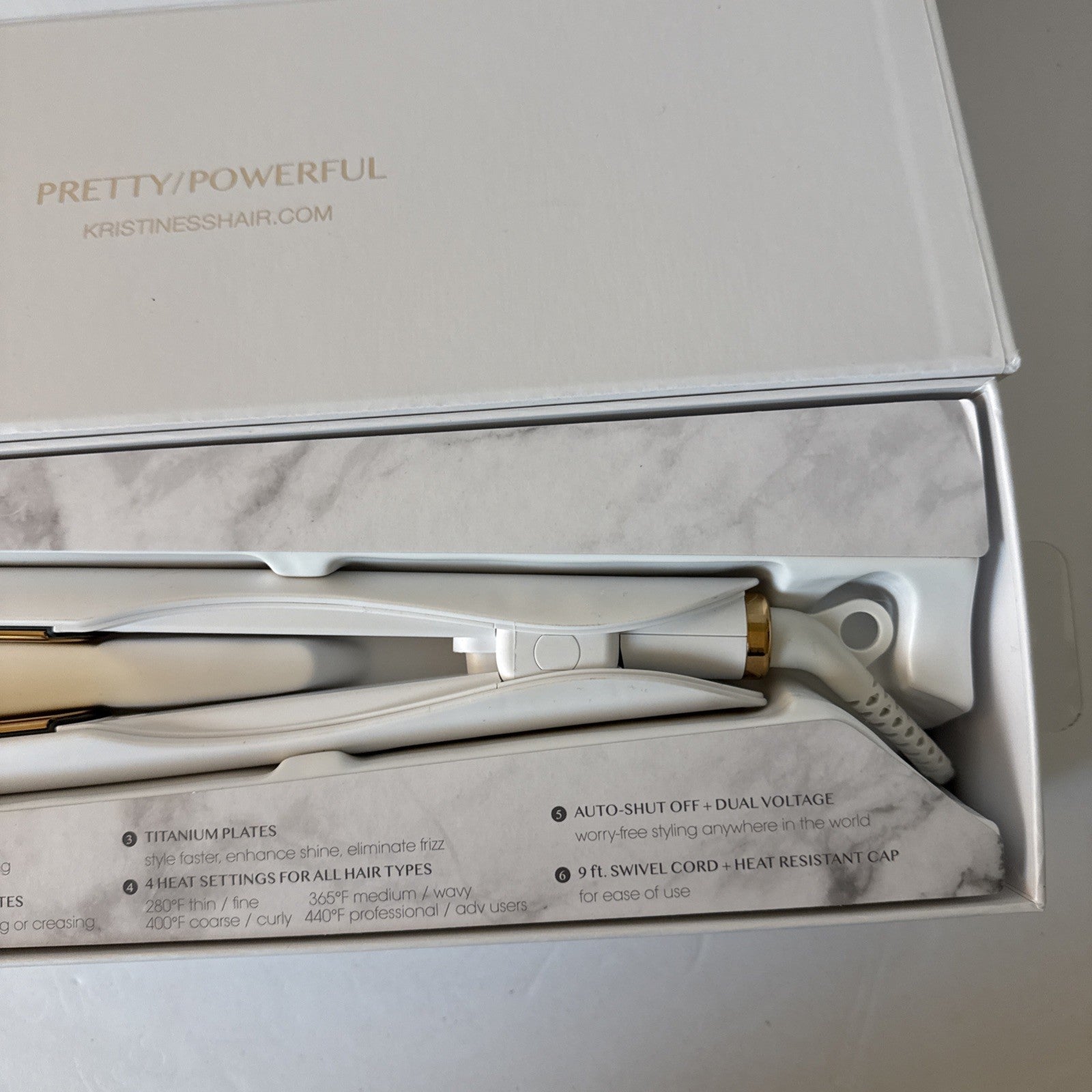 Kristin Ess Titanium Flat Iron Hair Straightener and Curler - Dual Voltage