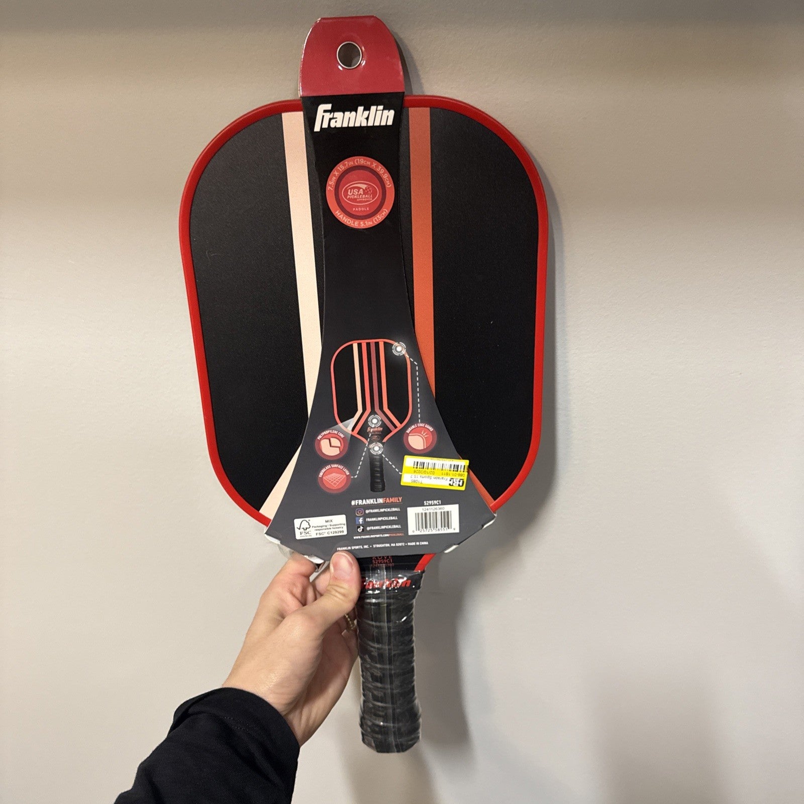 Franklin Sports 15.7'' Rove Traditional Pickleball Paddle