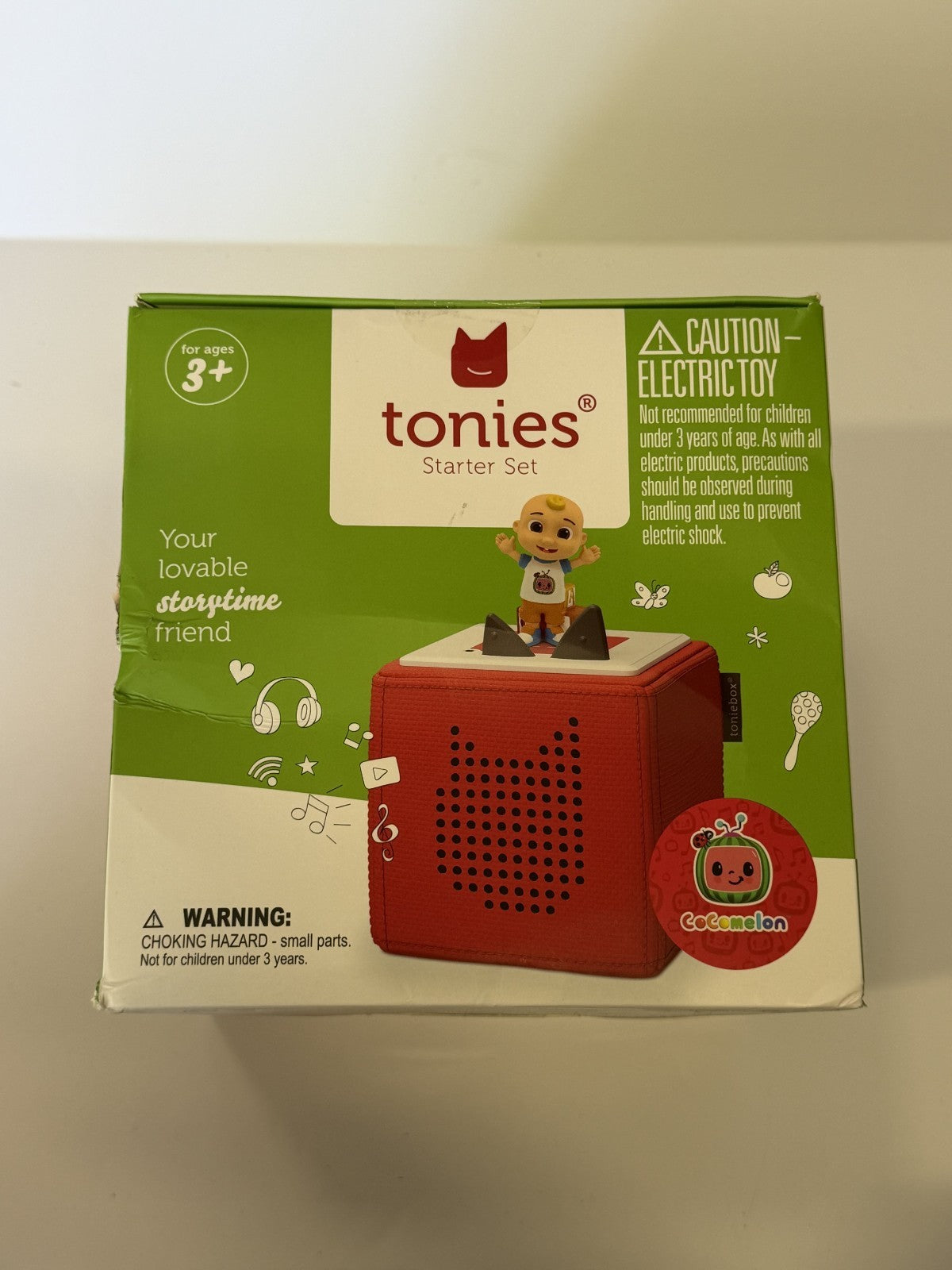 Tonies Cocomelon Toniebox Audio Player Starter Set with JJ, Red, NEW SEALED