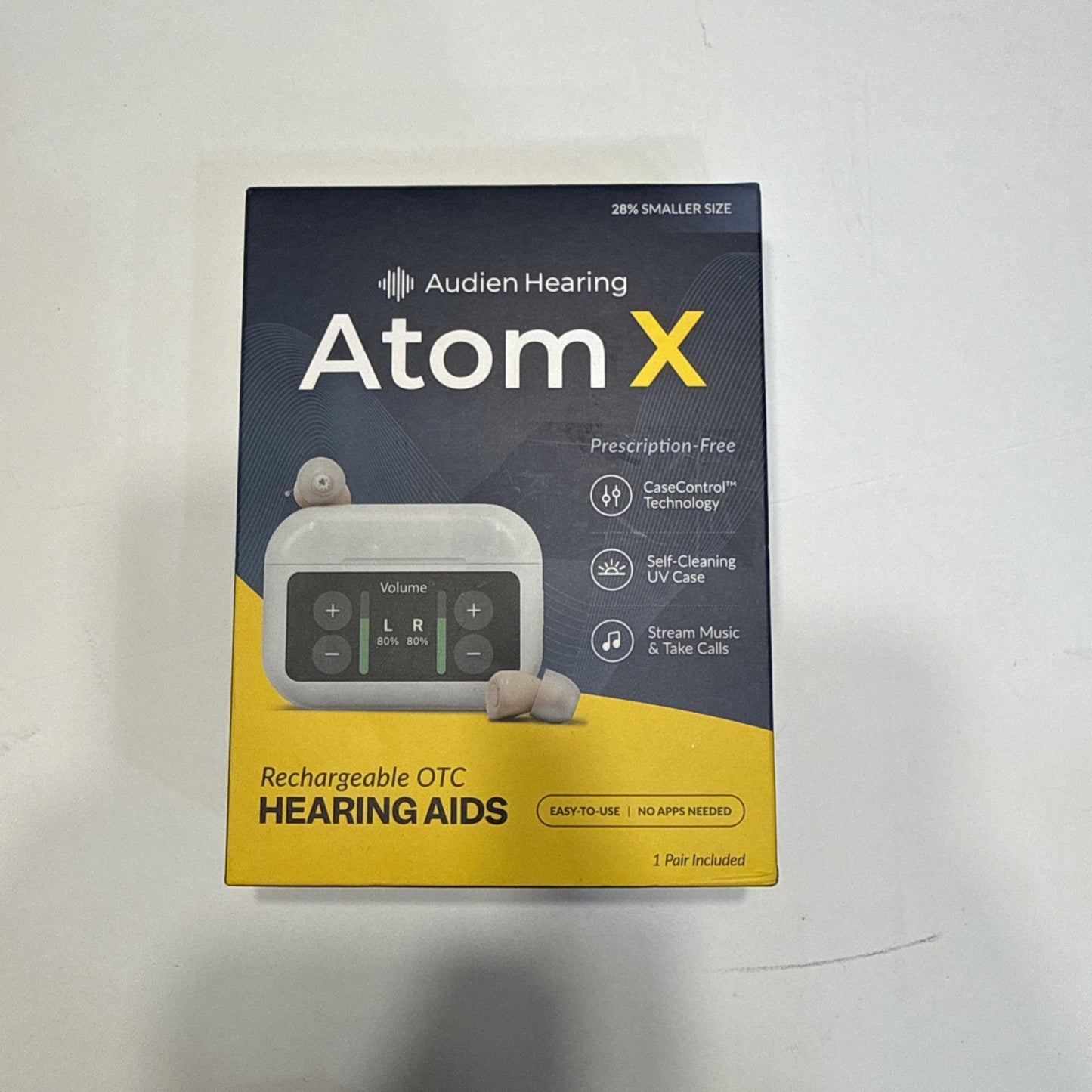 Audien Hearing  ATOM X -Rechargeable OTC Hearing Aids  BLUETOOTH
