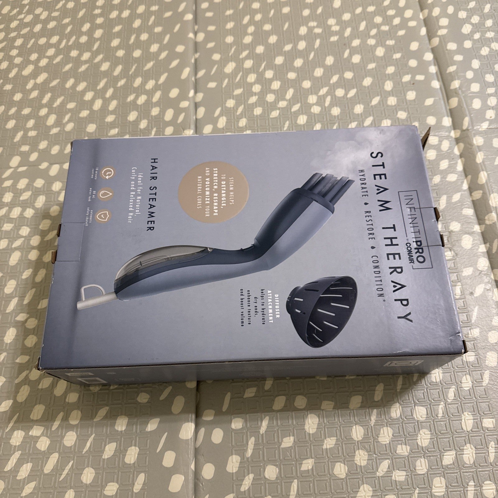 Portable Steam Therapy Hair Steamer Blue Infiniti PRO by CONAIR Styling Tool