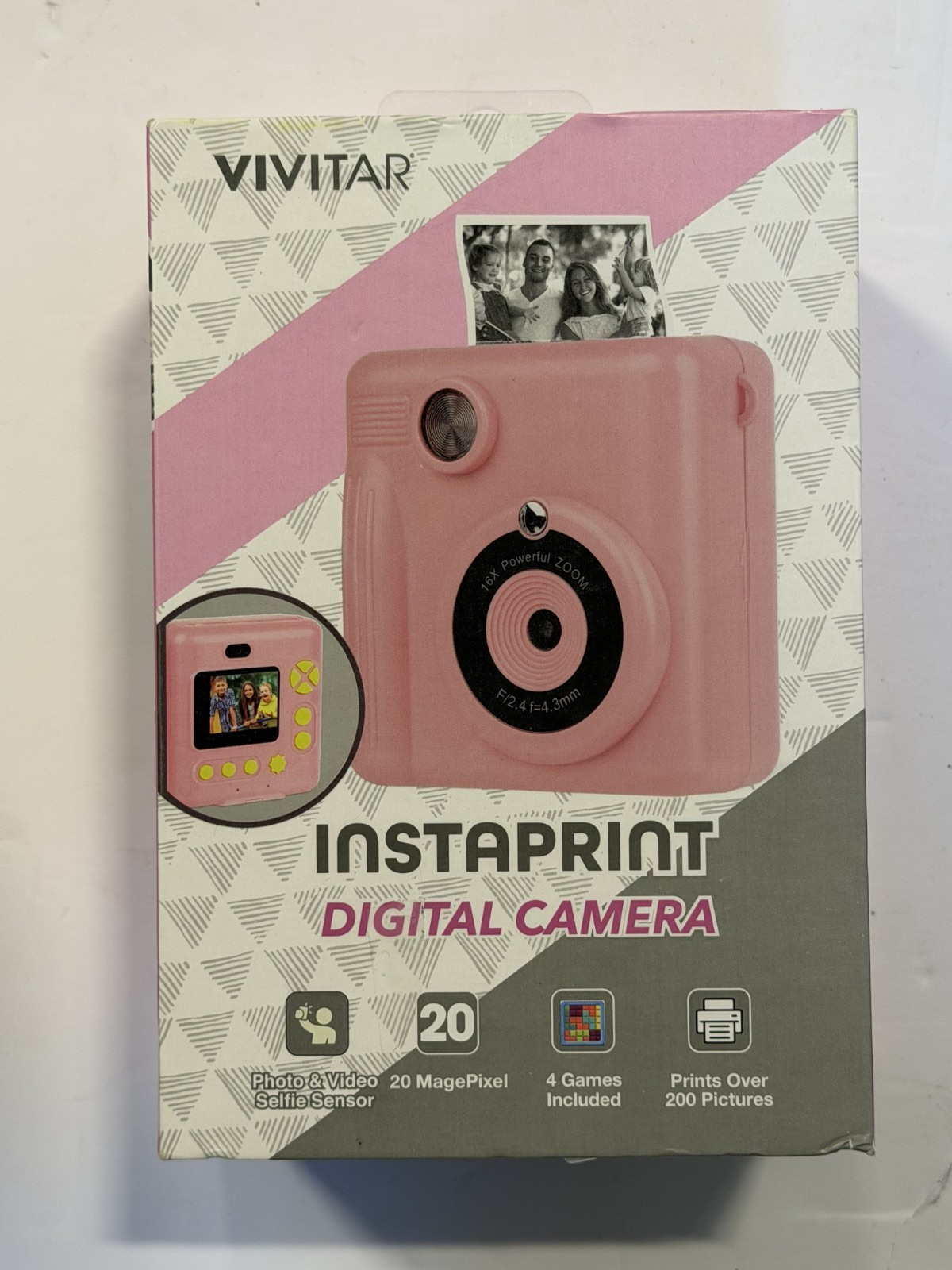 Vivitar Instaprint 20MP Instant Digital Camera Pink - USED