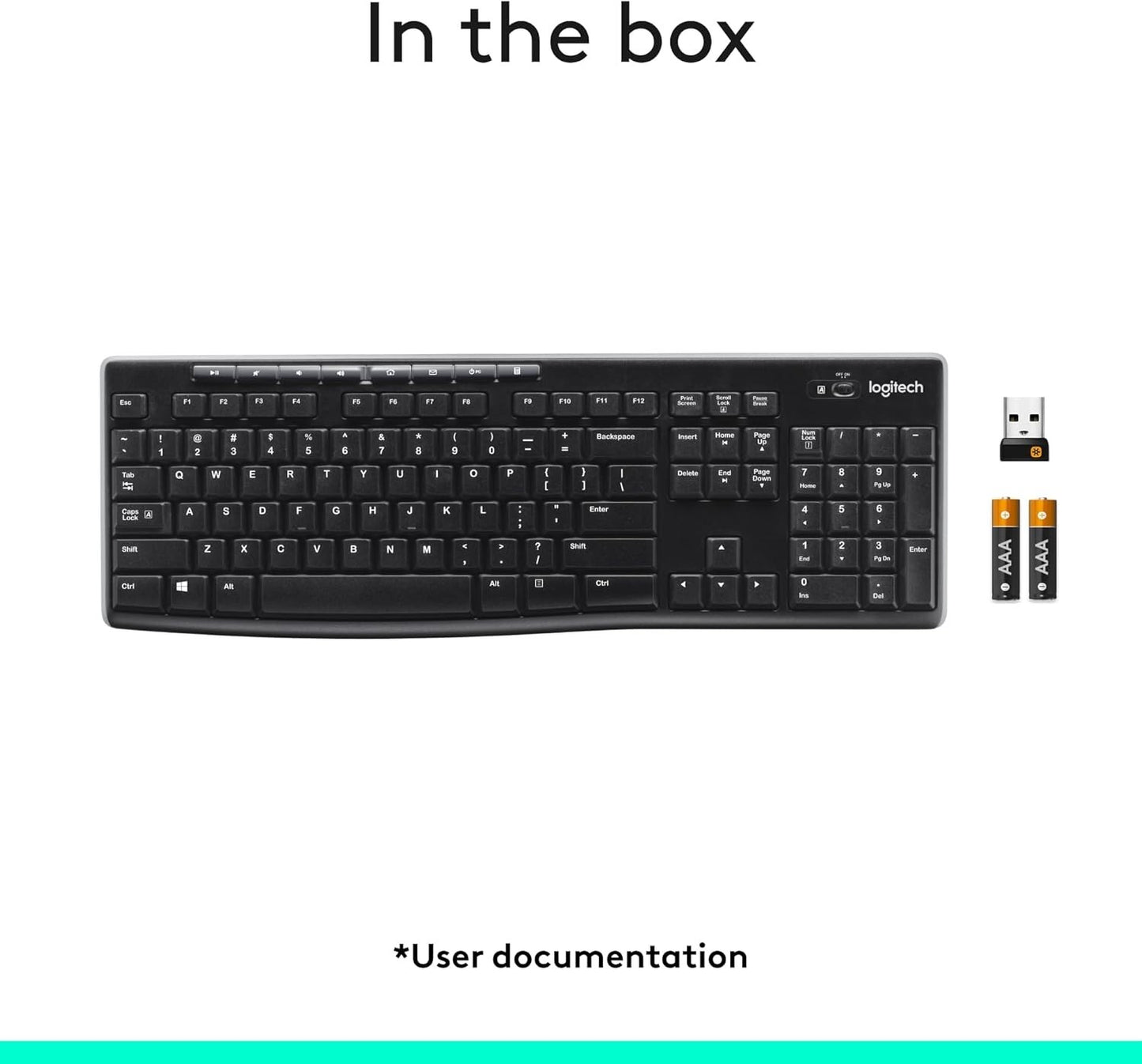 Logitech K270 Full-size Wireless Keyboard PC Includes Unifying Receiver NEW