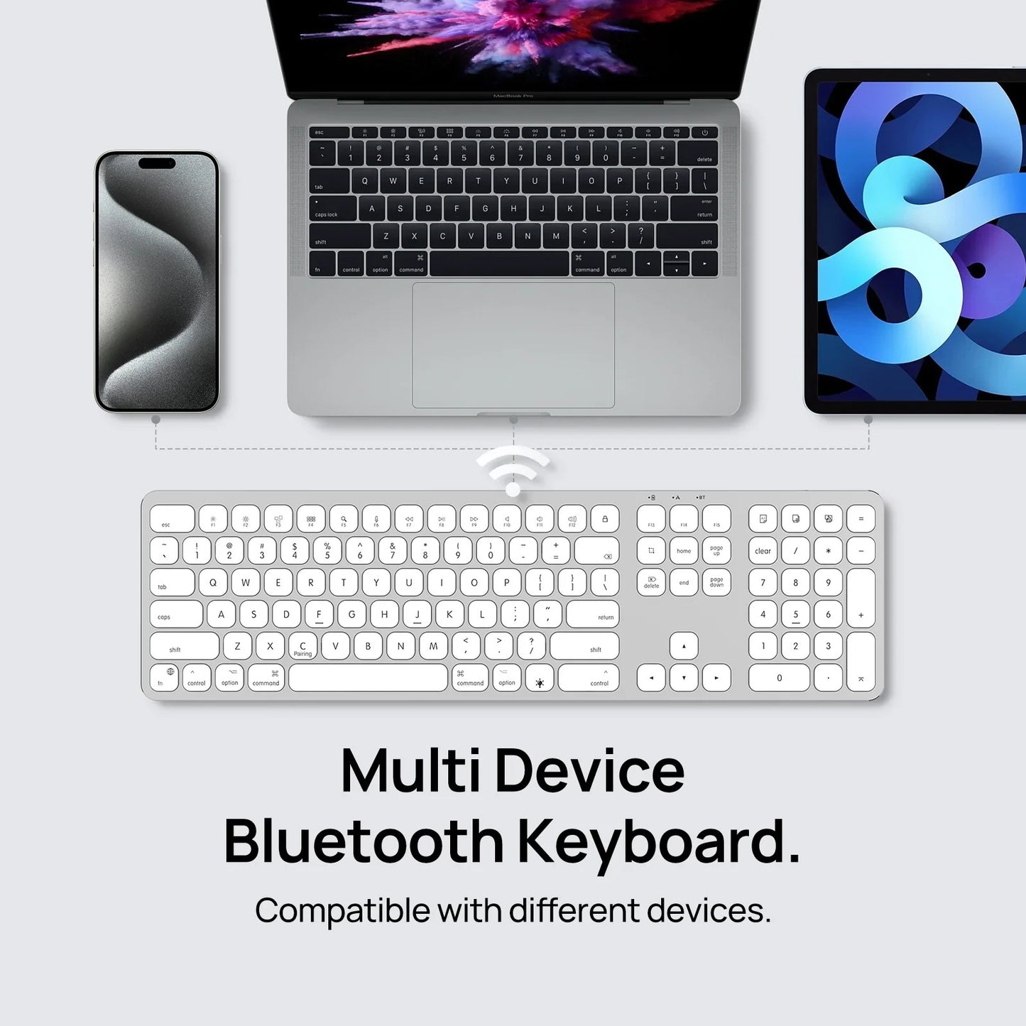 SODI Aluminum Rechargeable Backlit Wireless Mac Keyboard with Numeric Keys NEW