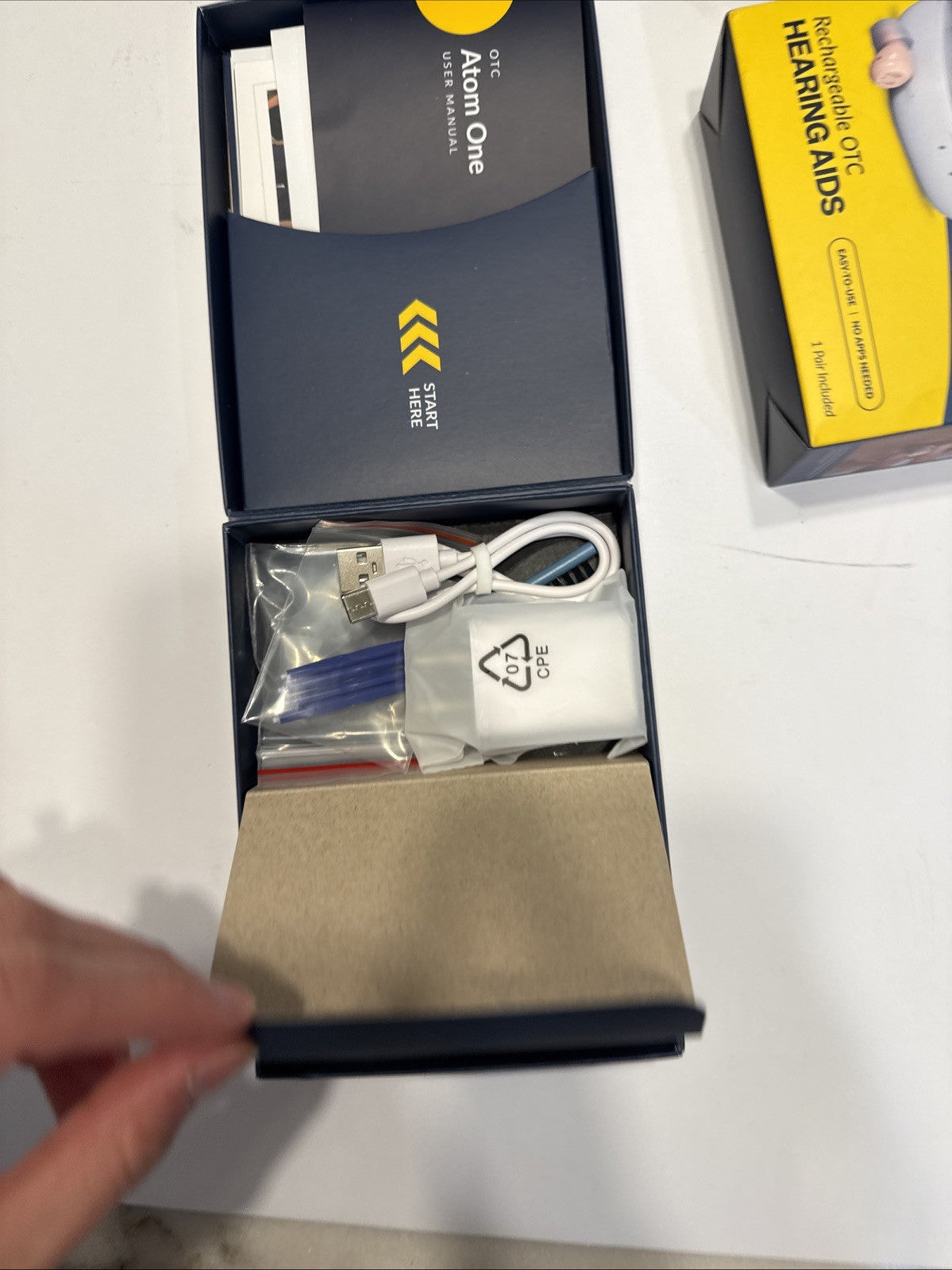 Audien Hearing Atom1 Rechargeable In Ear OTC Hearing Amplifier Accessories Only