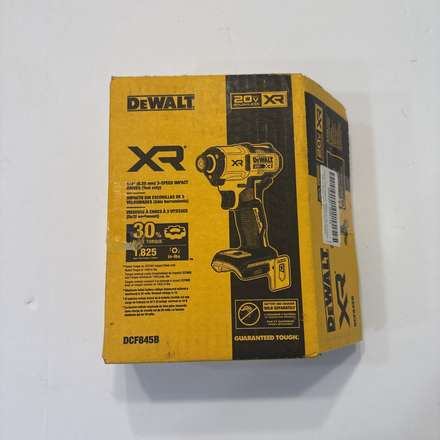 Dewalt DCF845B 20v XR 1/4" 3-Speed Brushles Impact Driver(Tool Only) (E10049564)