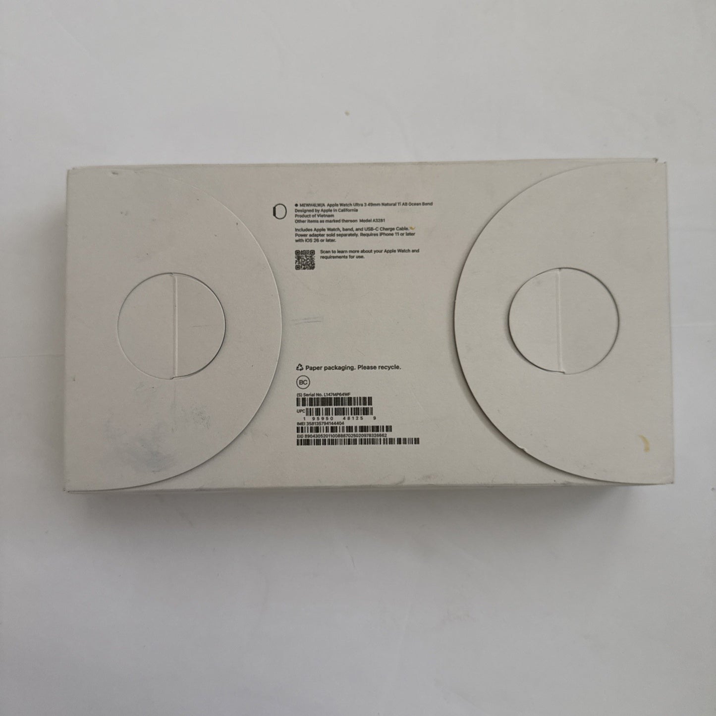 Apple Watch Ultra 3 GPS + Cell 49mm Titanium Blue Ocean One Size SEALED See Box