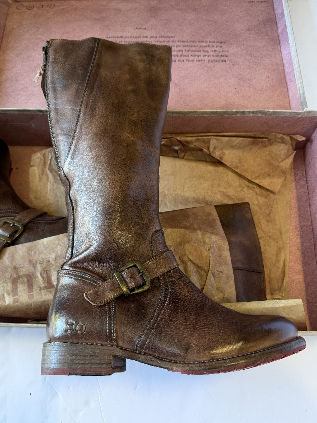 BED|STU Cobbler Series Women’s Brown Leather Boots 9.5 US